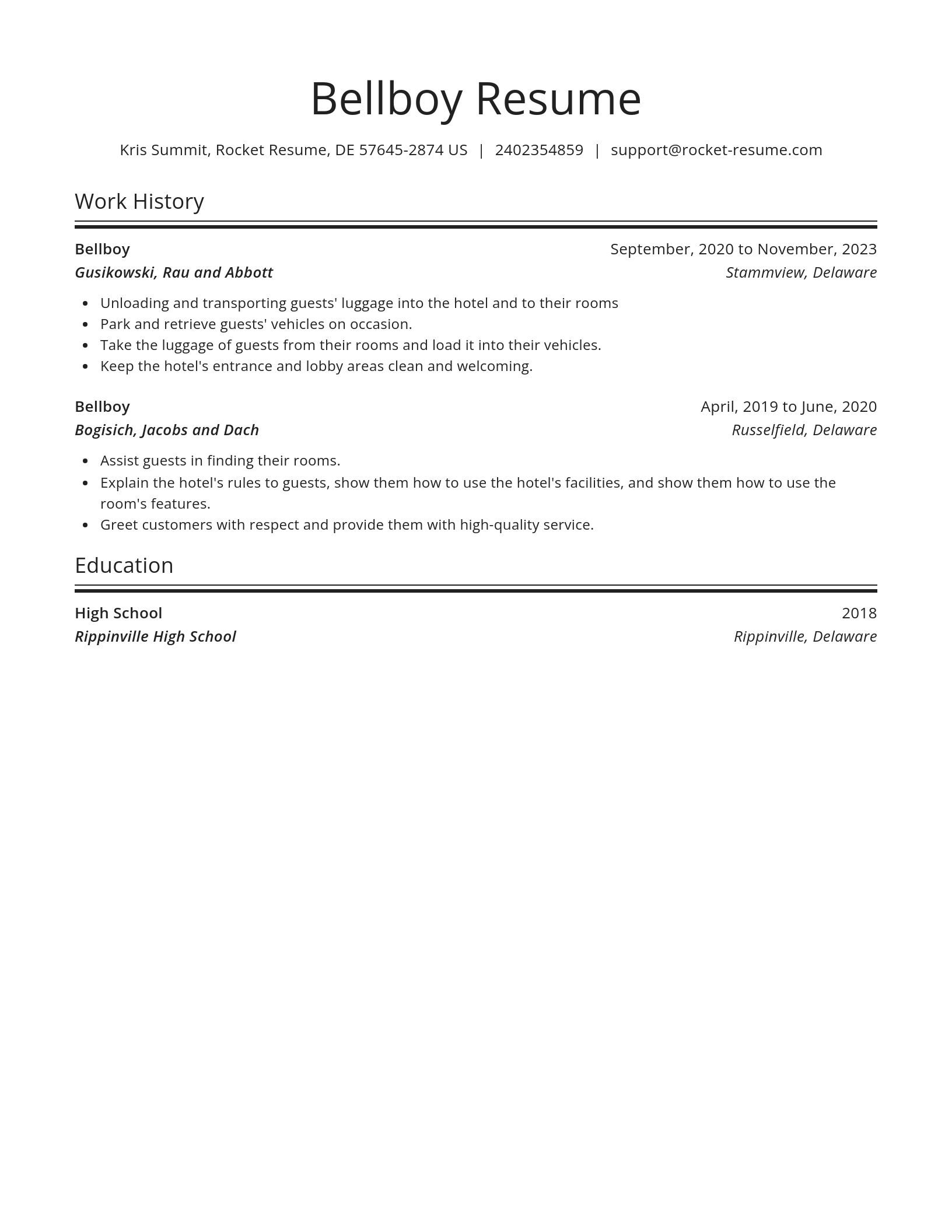 Spotlight resume template