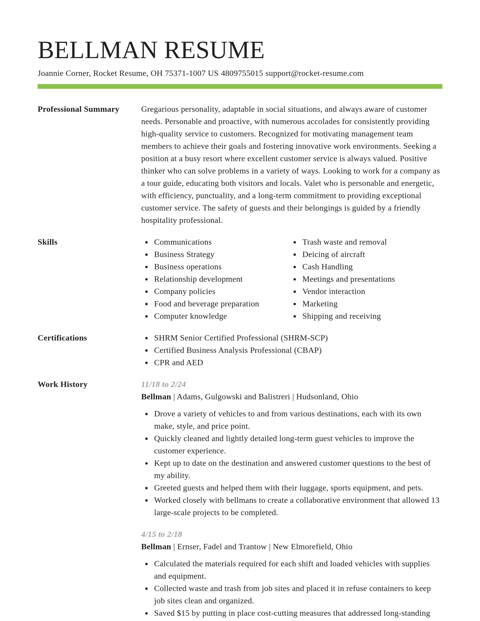 Smart resume template