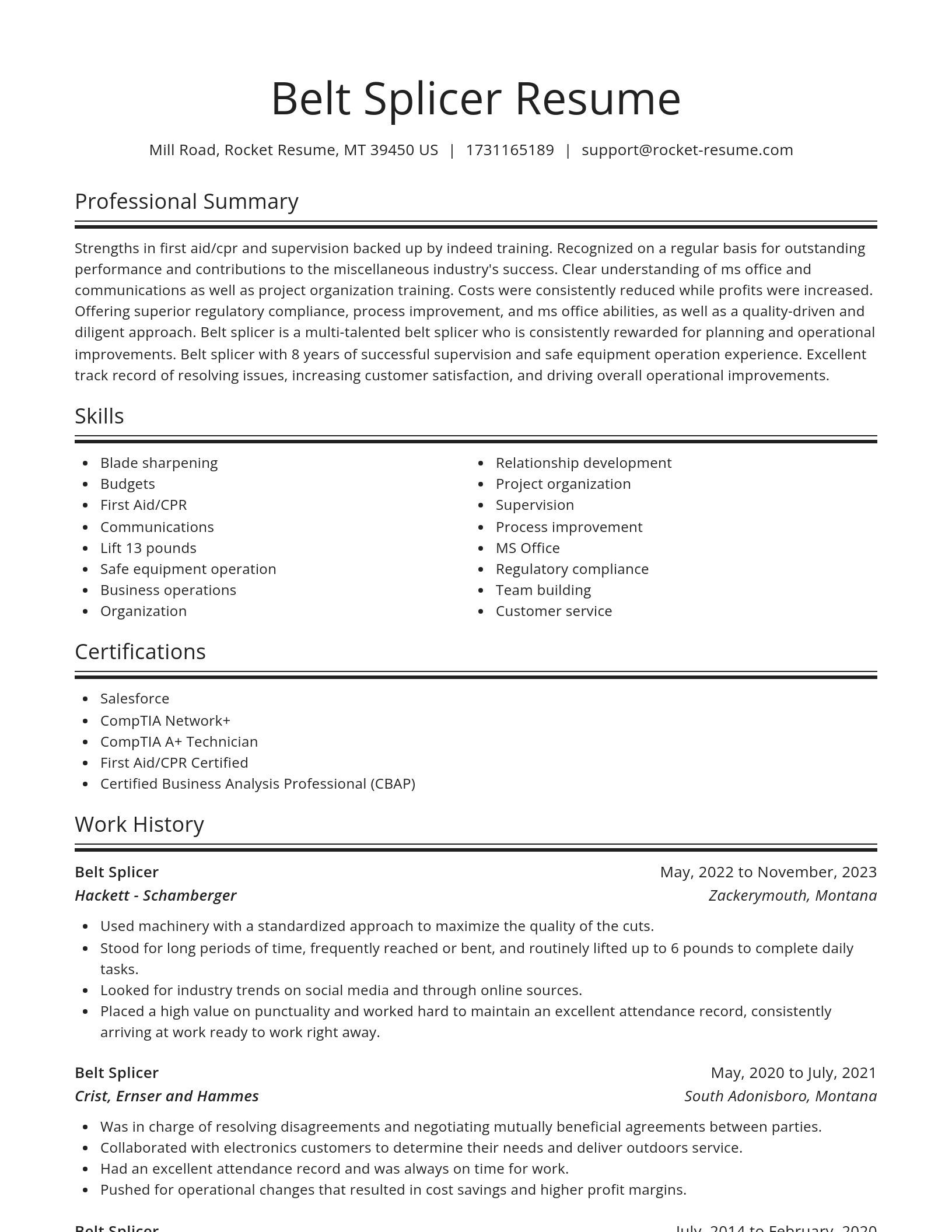 Spotlight resume template