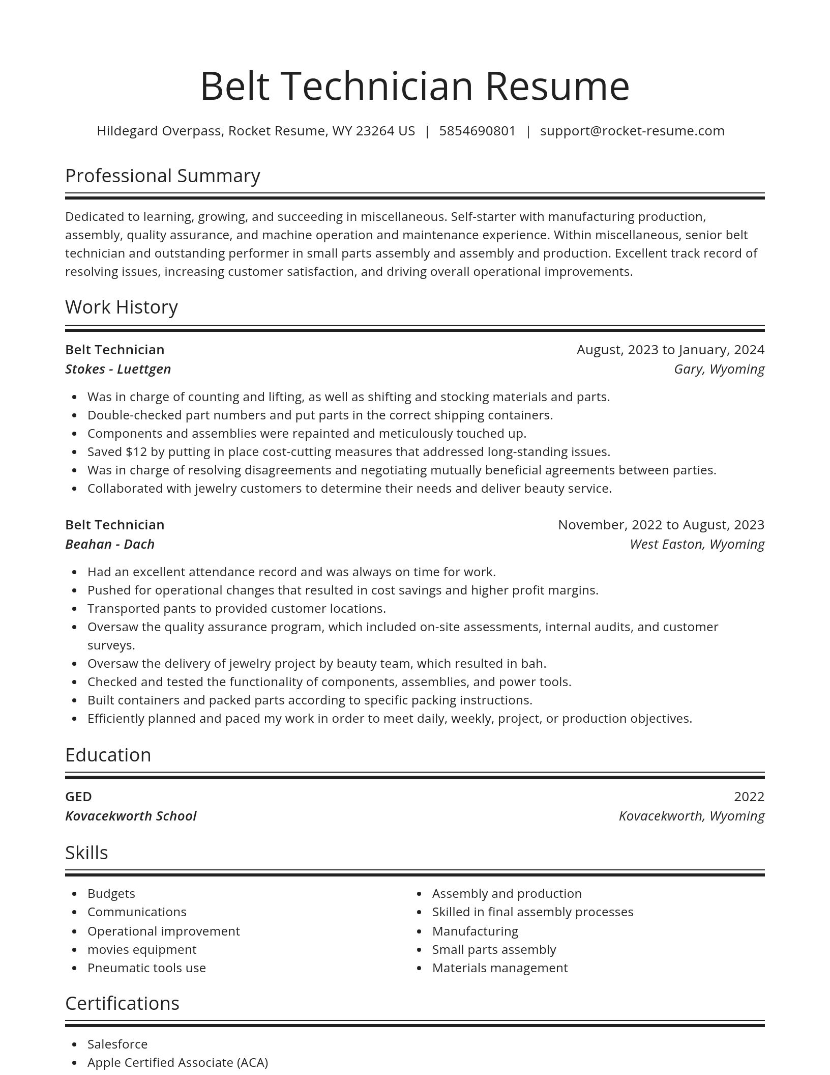 Spotlight resume template