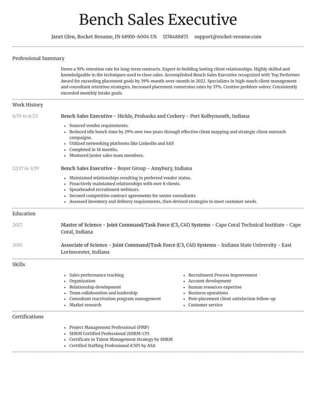 Dignified resume template