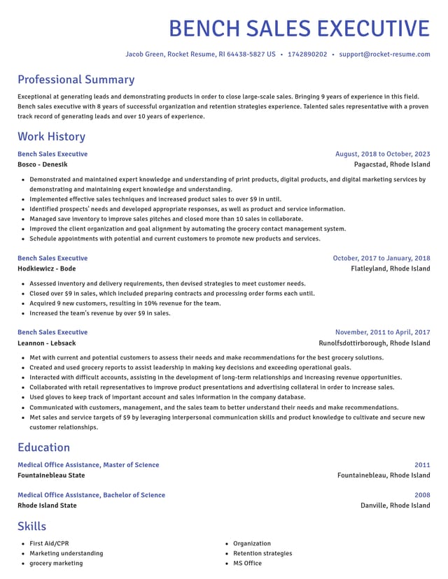 Novel resume template
