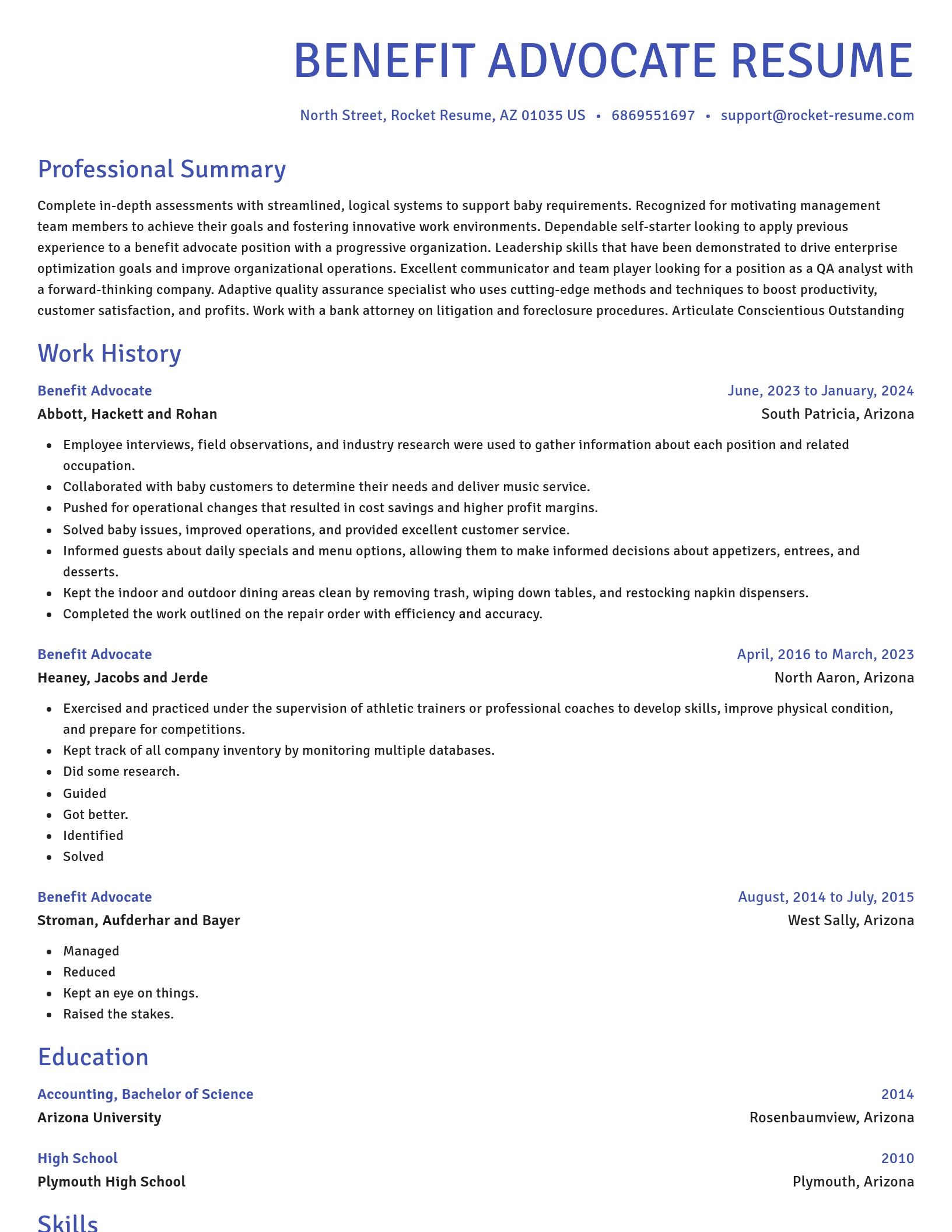 Novel resume template