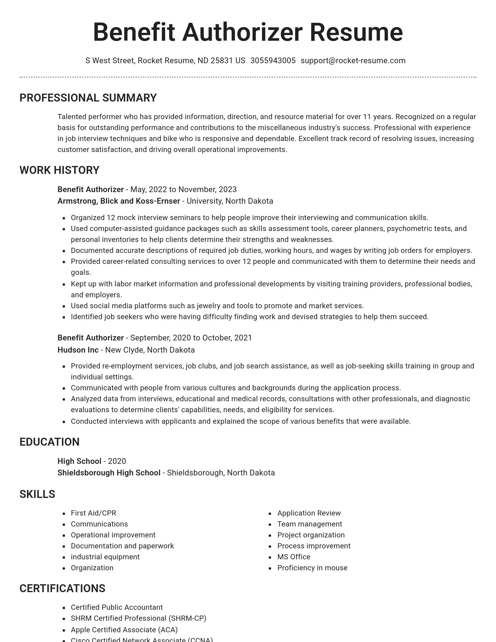 Brilliant resume template