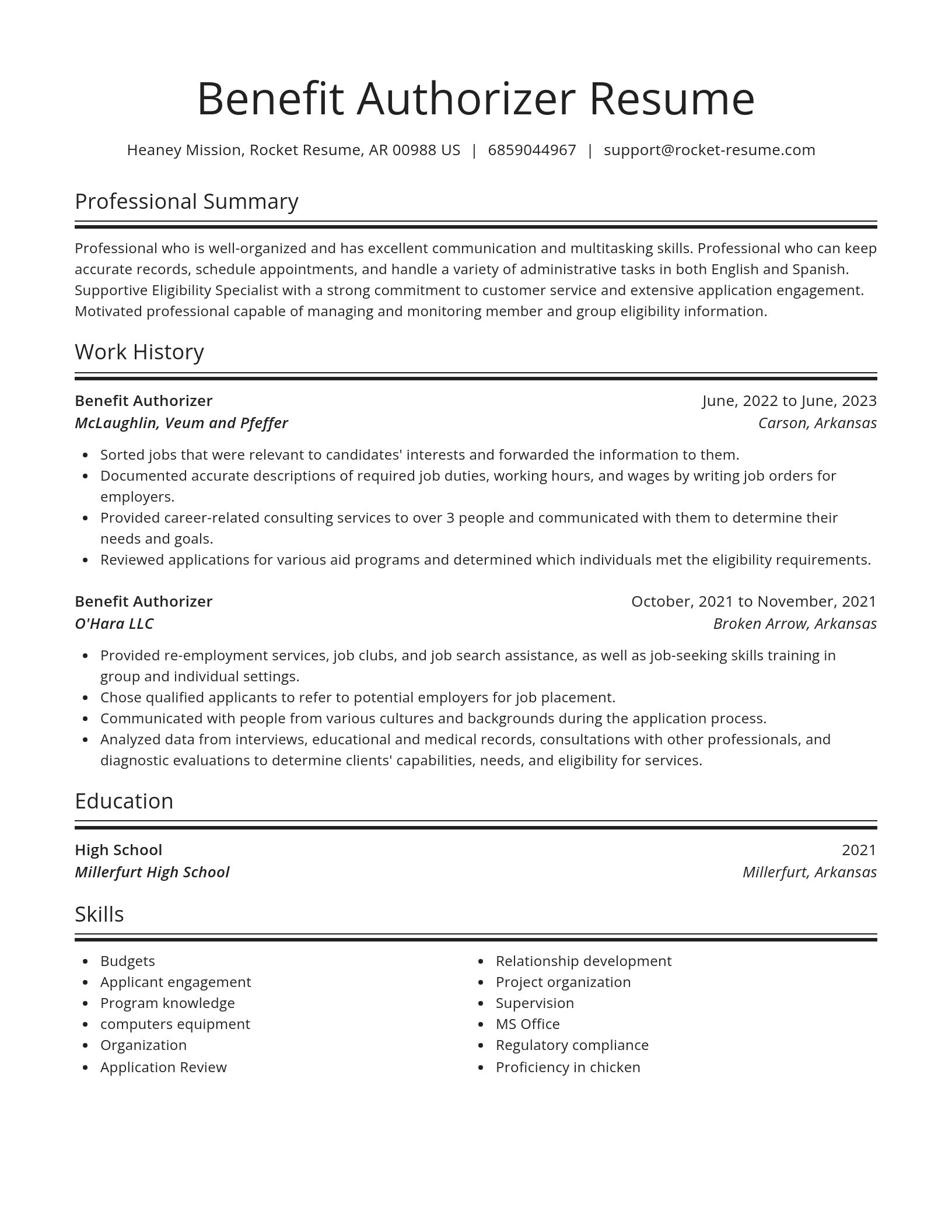 Spotlight resume template