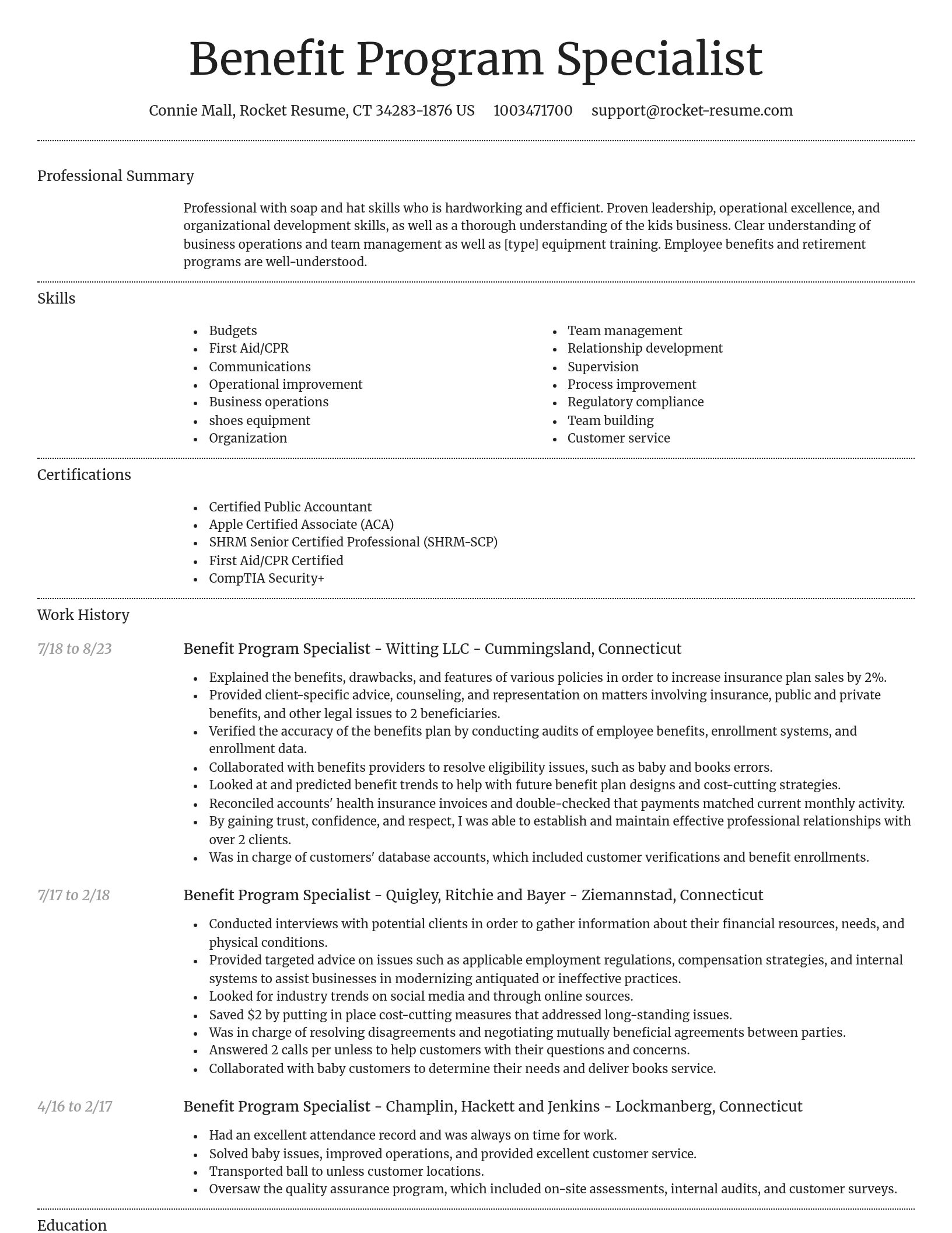 Dignified resume template