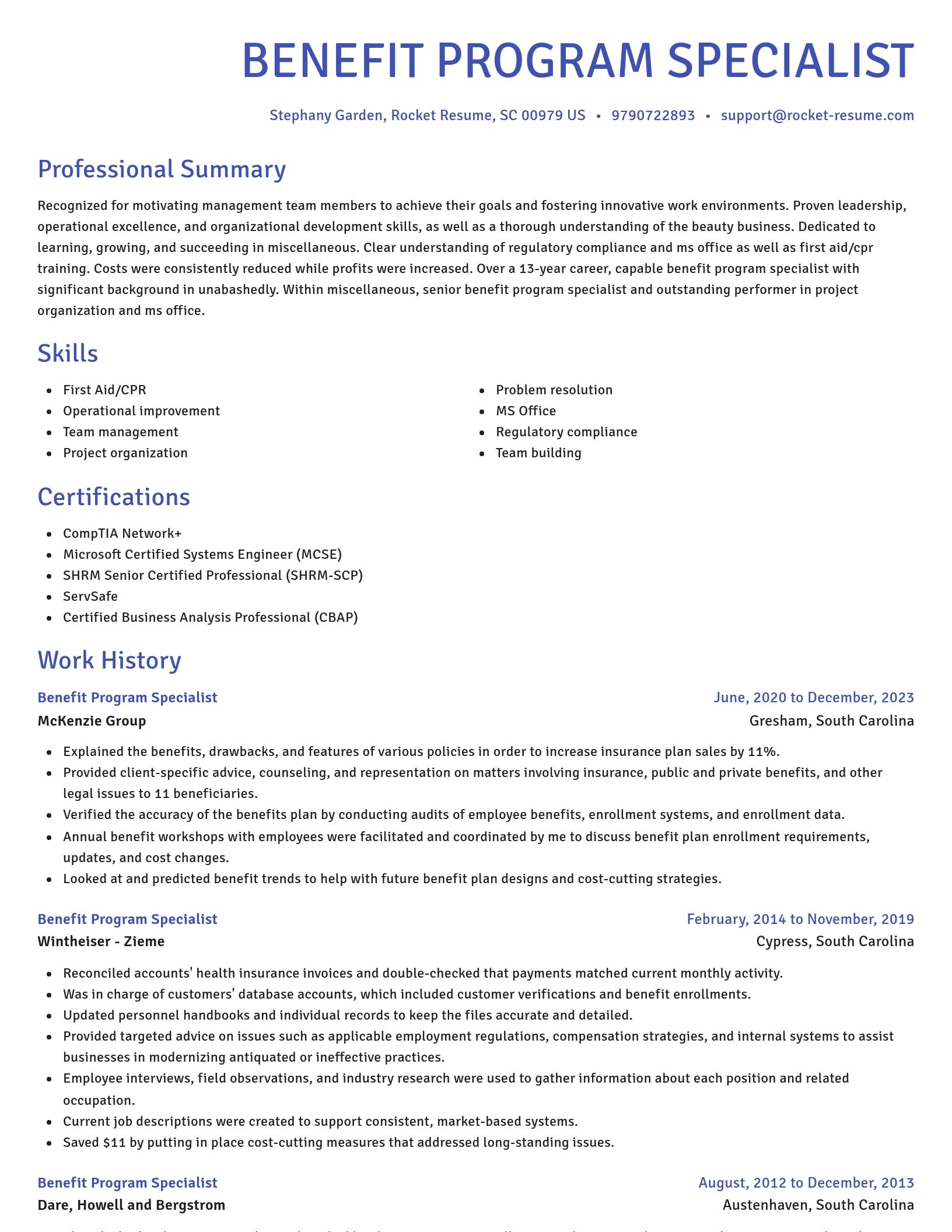 Novel resume template