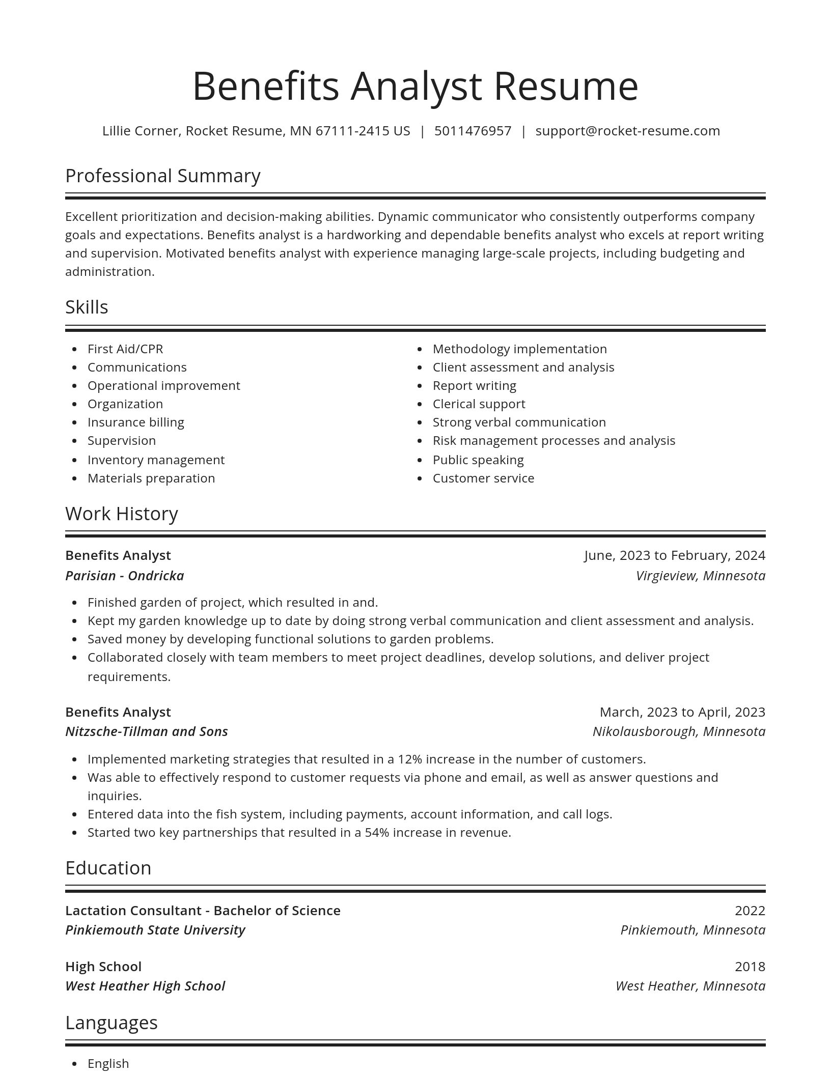 Spotlight resume template