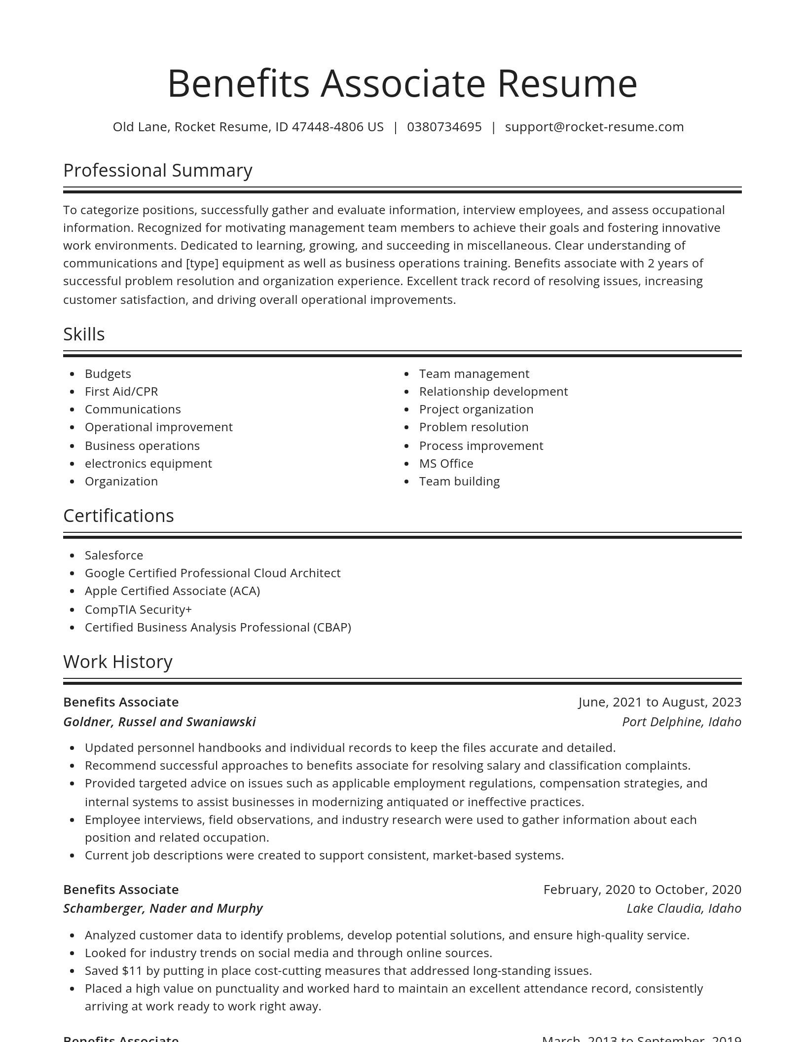 Spotlight resume template