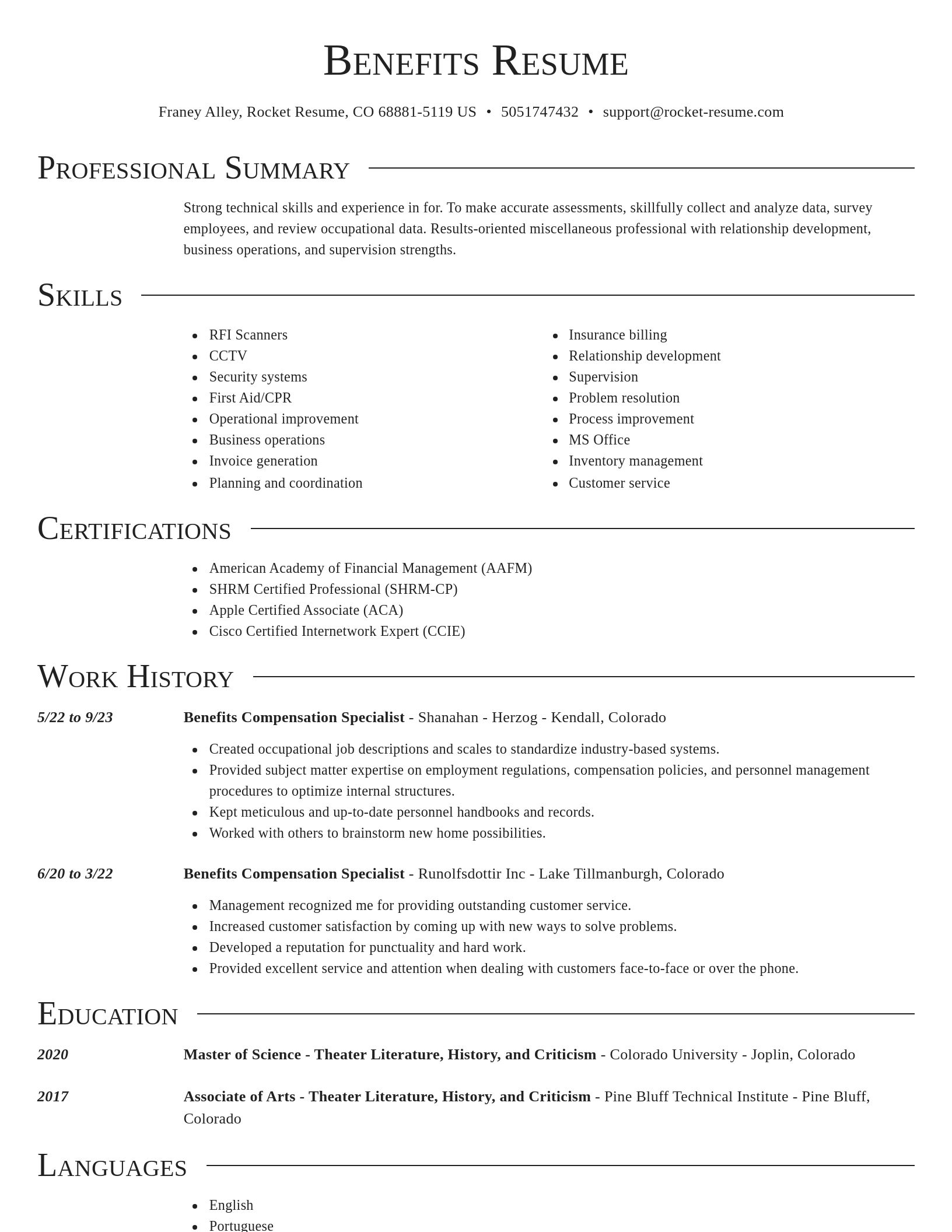Director resume template