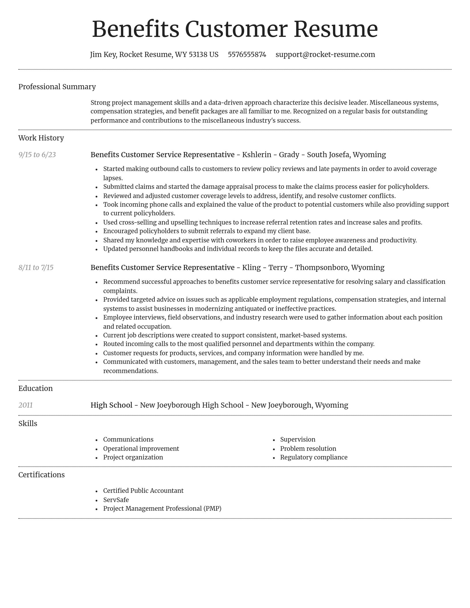 Dignified resume template