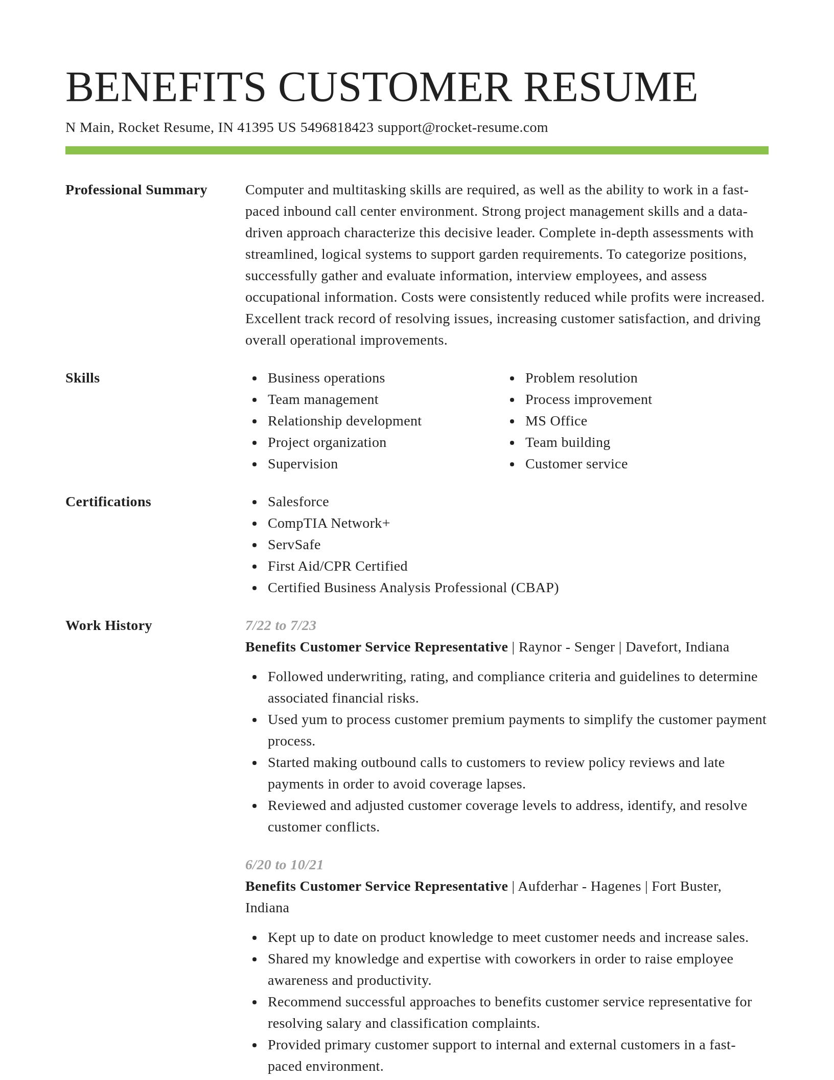 Smart resume template