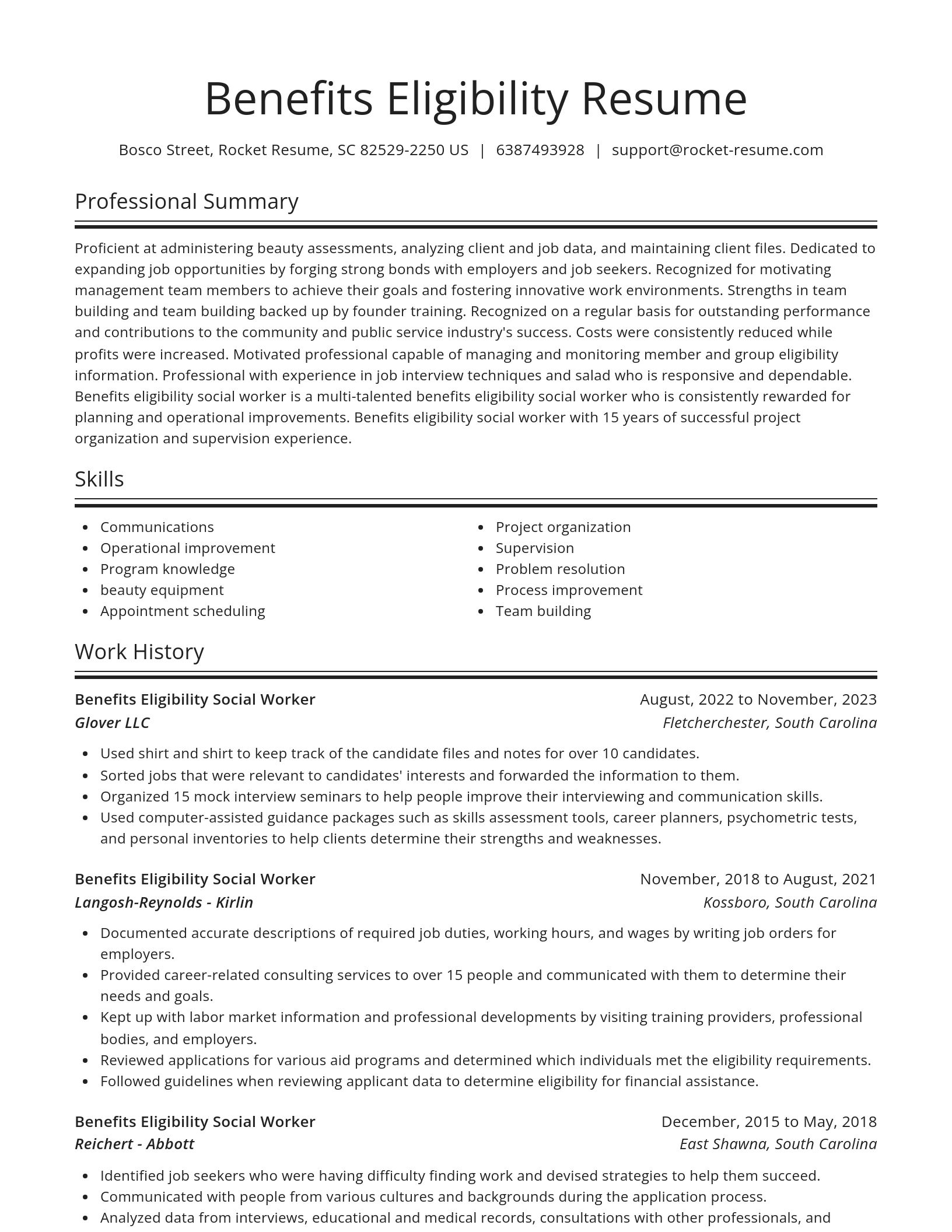 Spotlight resume template
