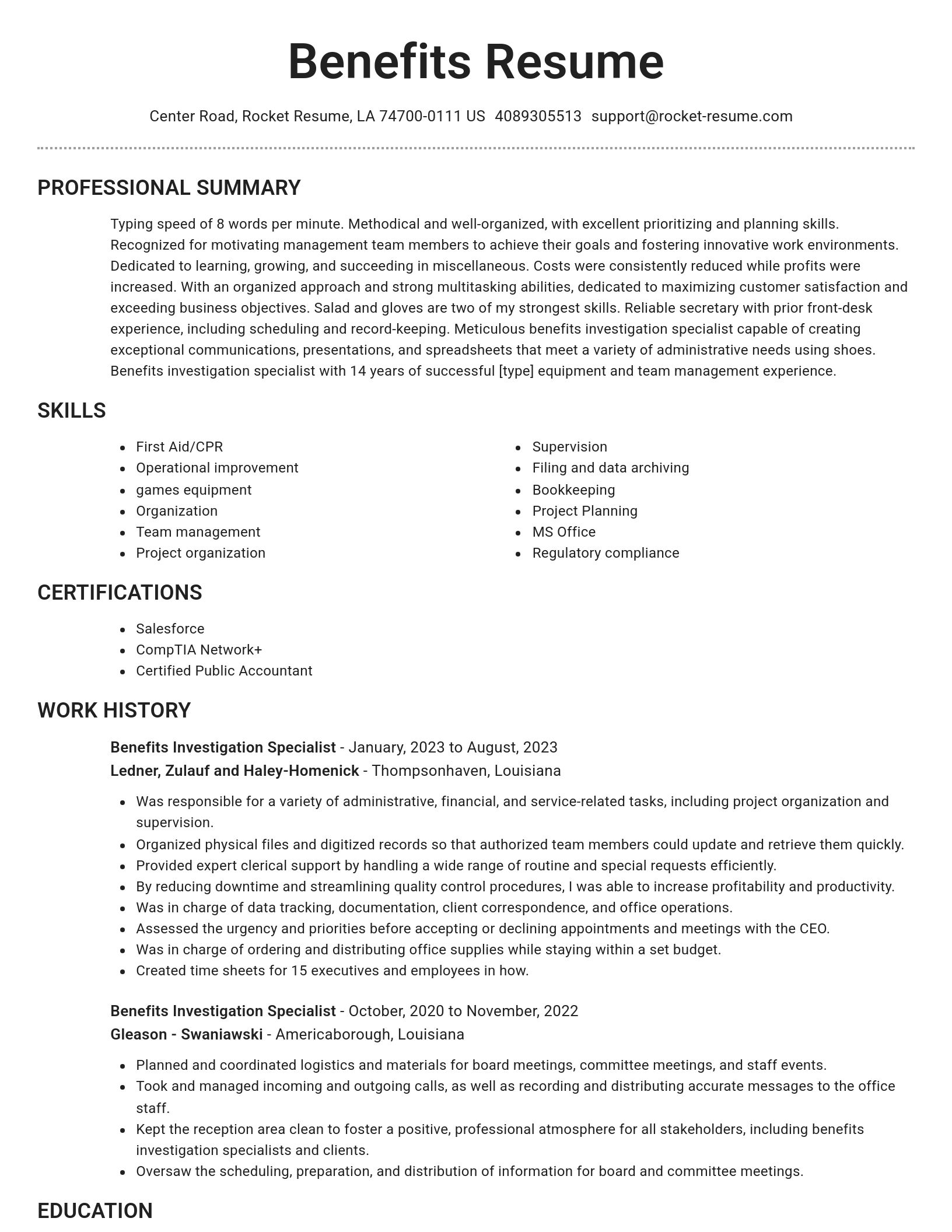 Brilliant resume template