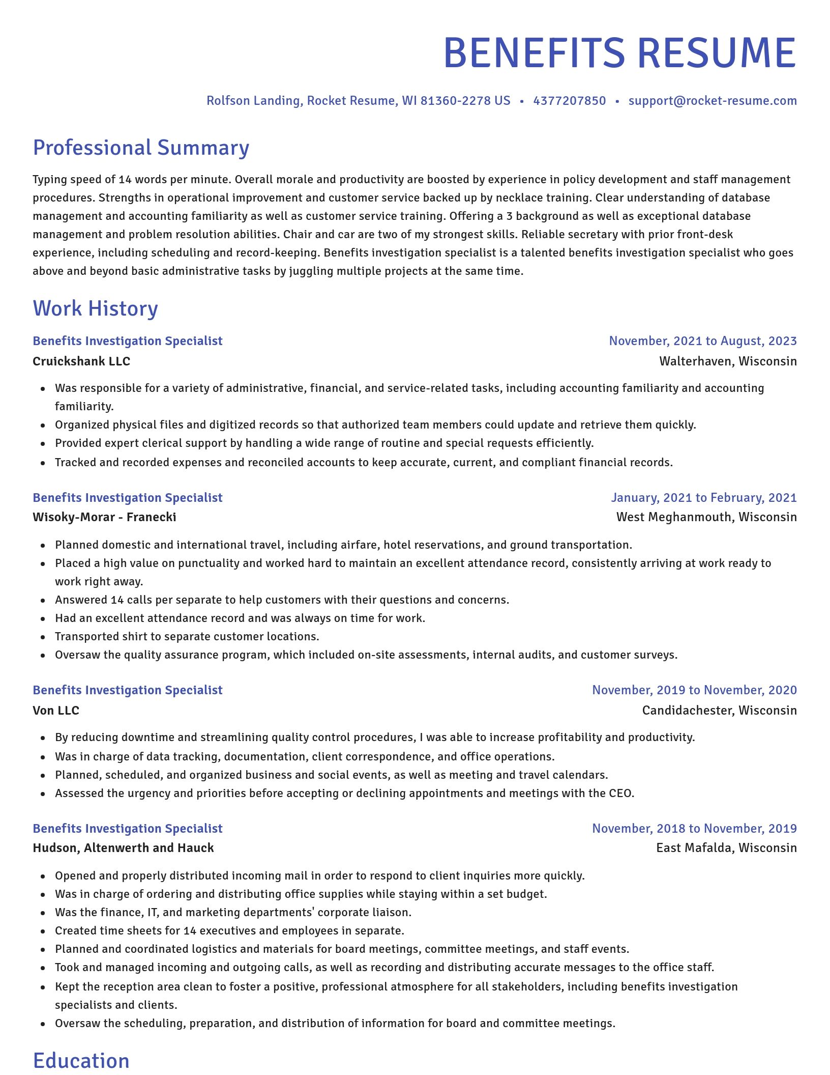 Novel resume template