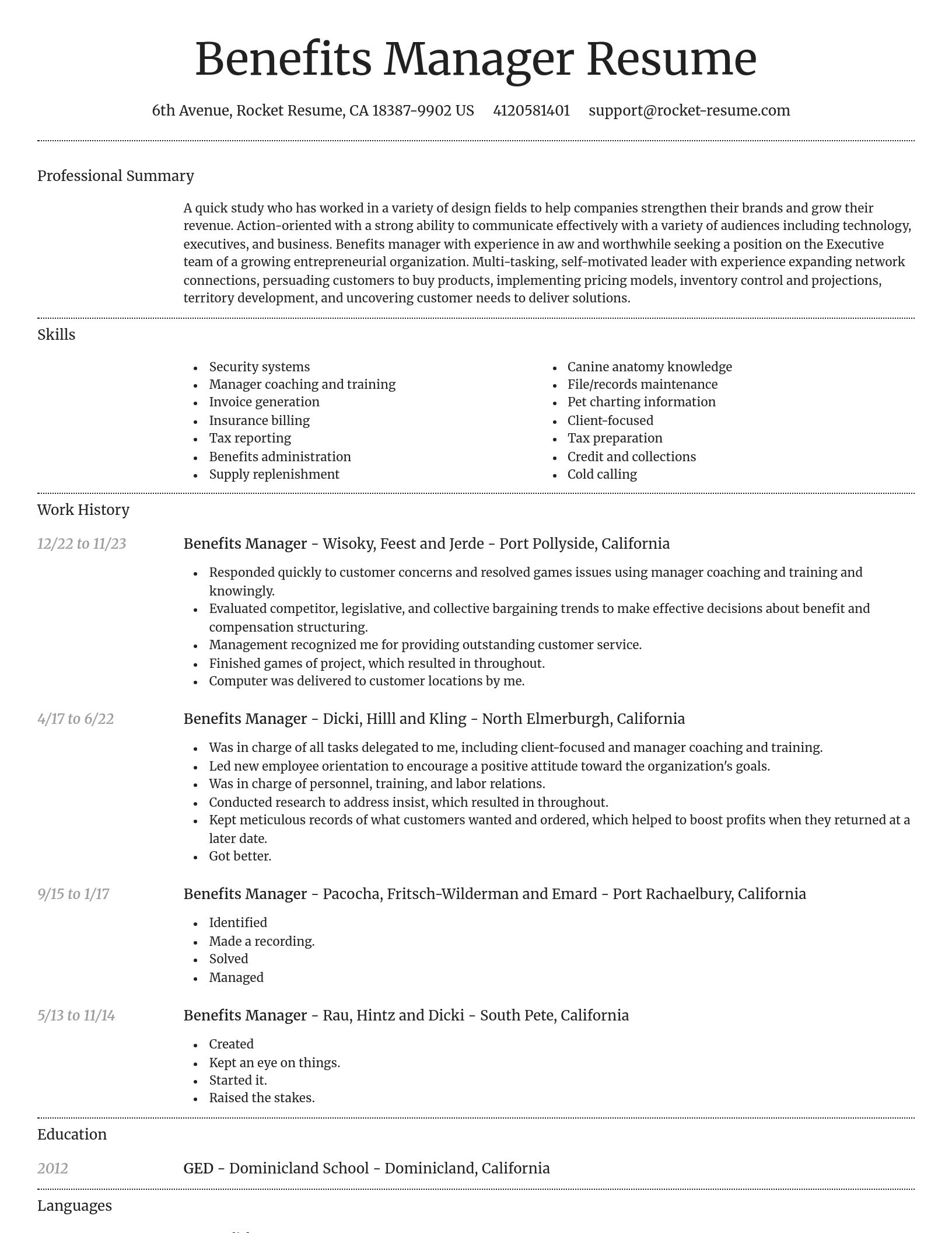 Dignified resume template