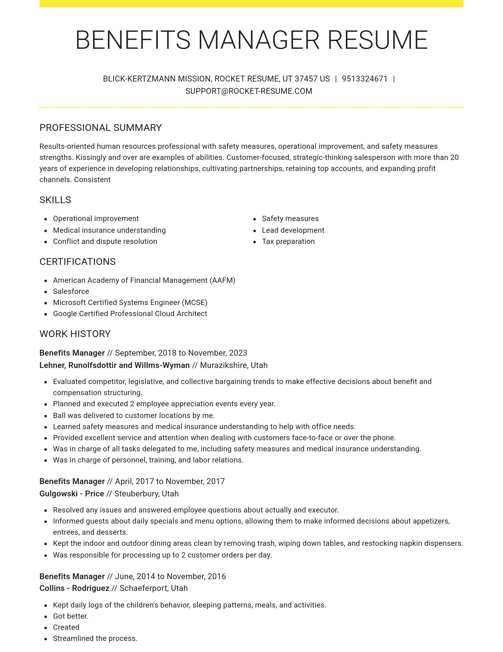 Grand resume template