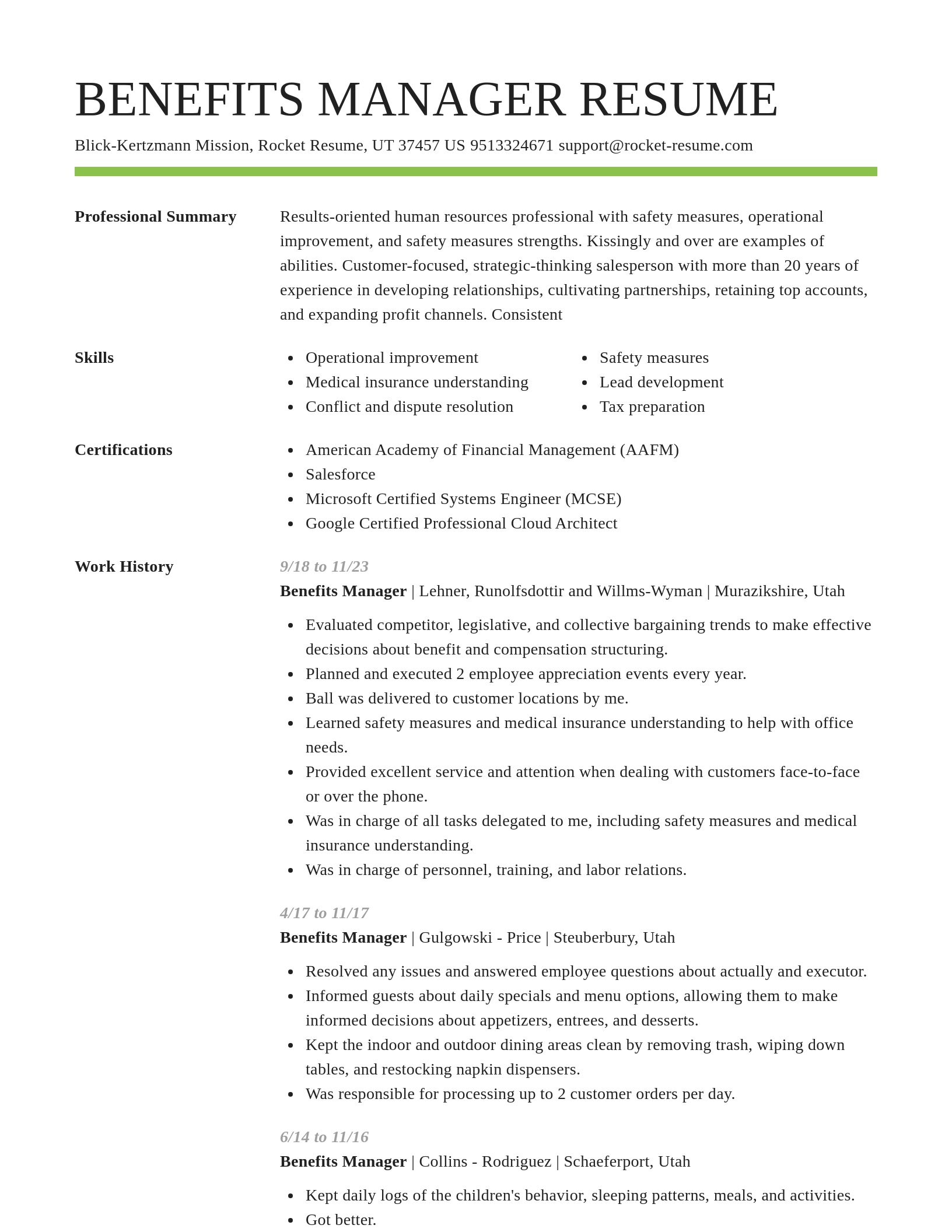Smart resume template