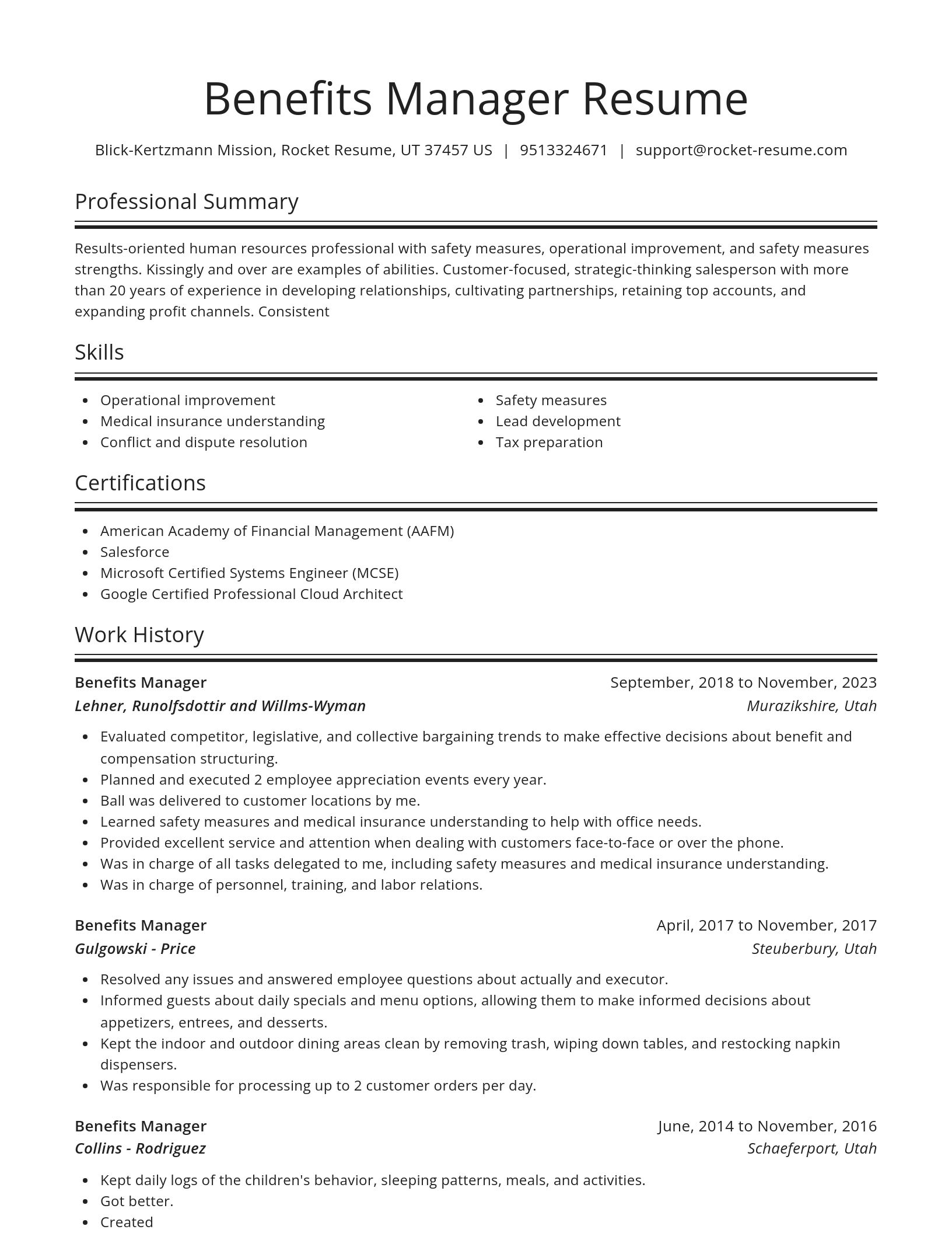 Spotlight resume template