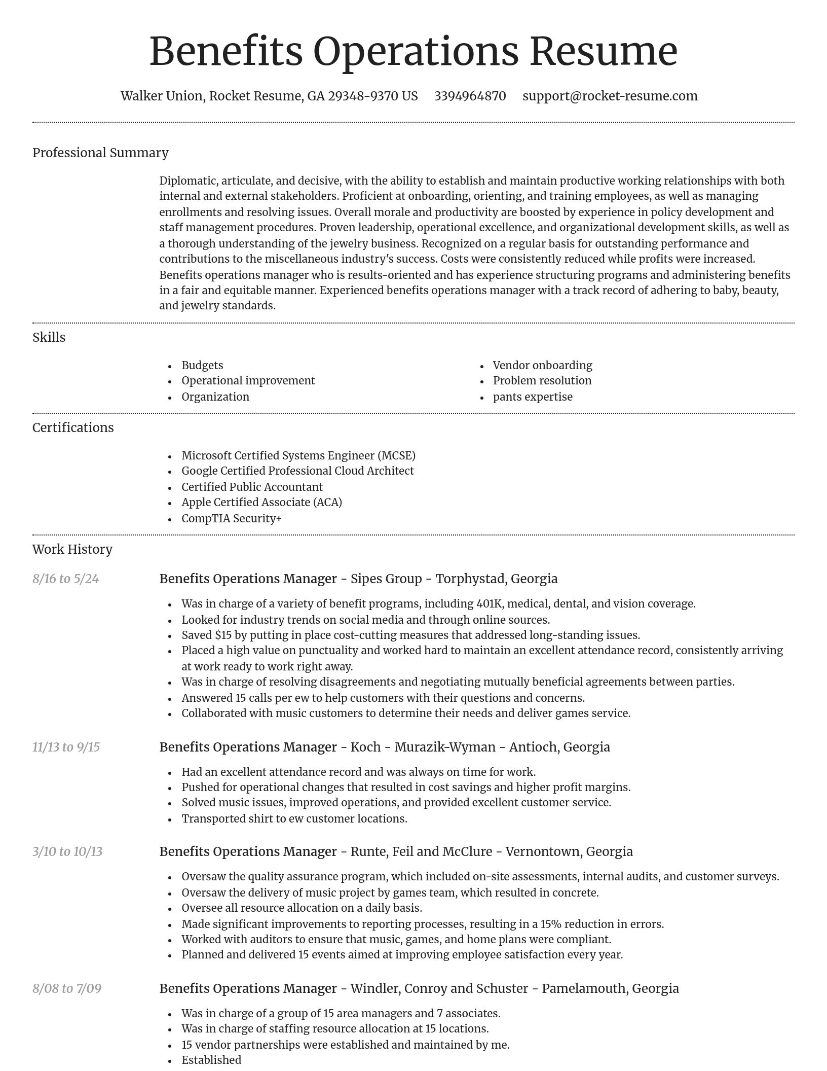 Dignified resume template