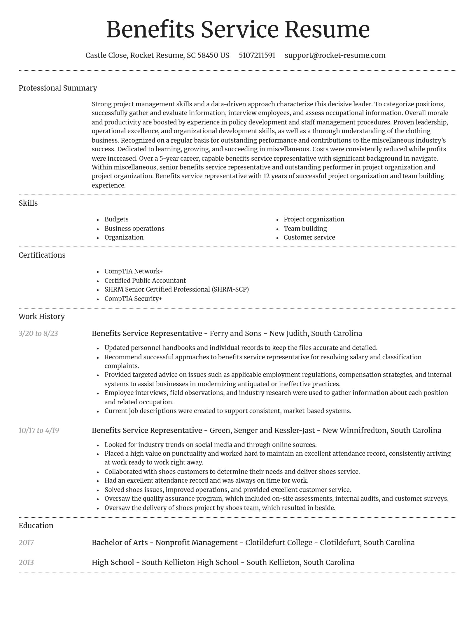 Dignified resume template