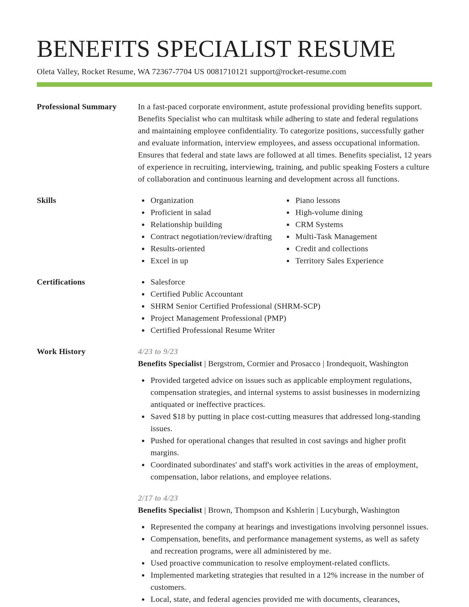 Smart resume template