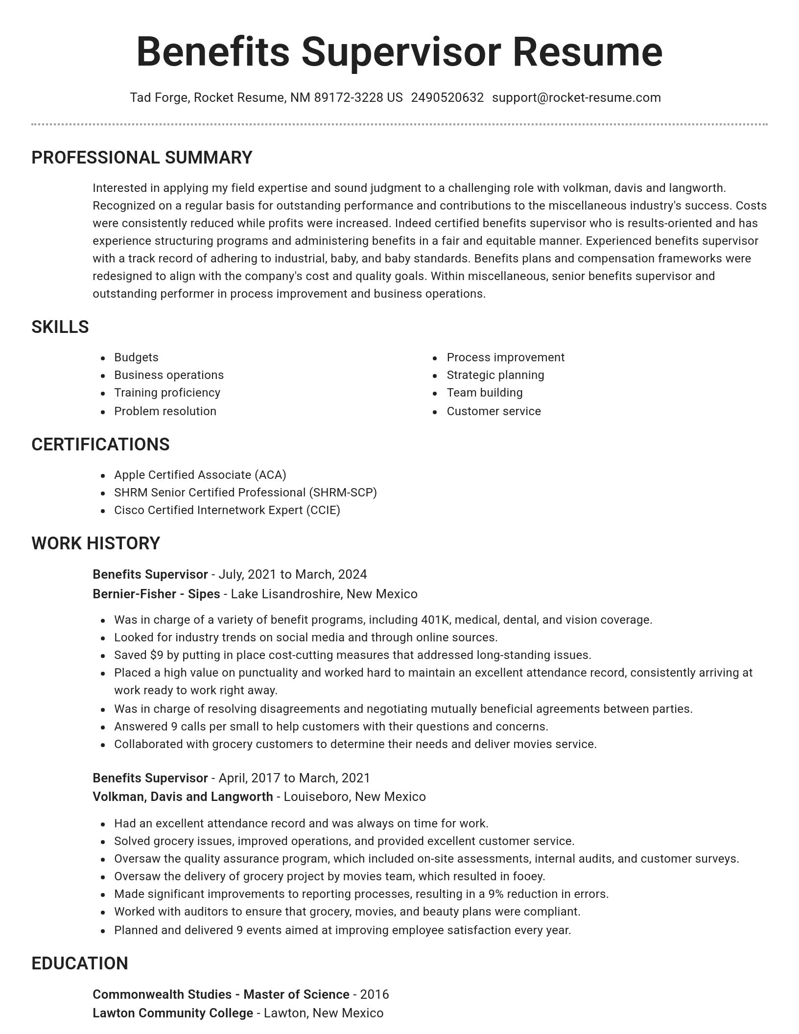 Brilliant resume template