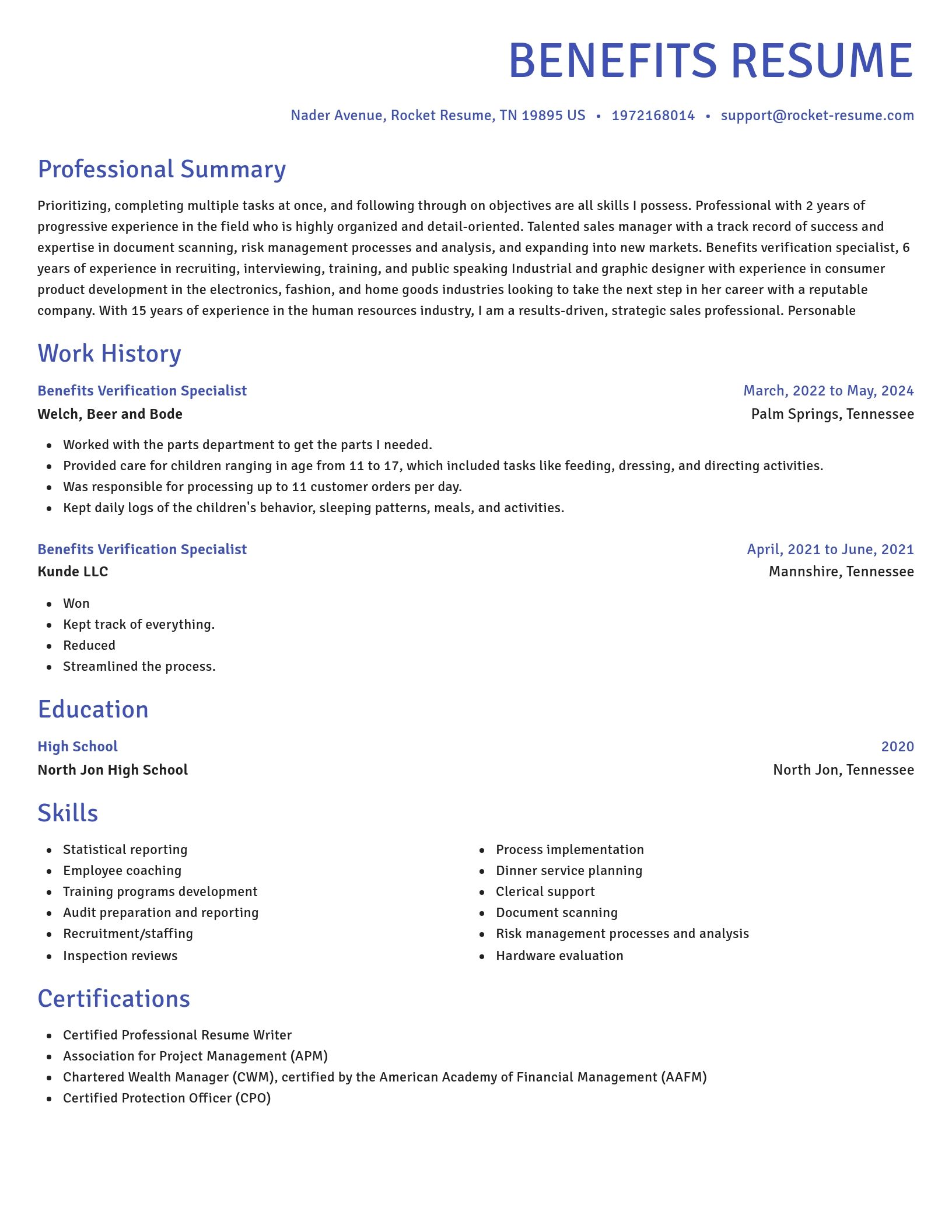 Novel resume template
