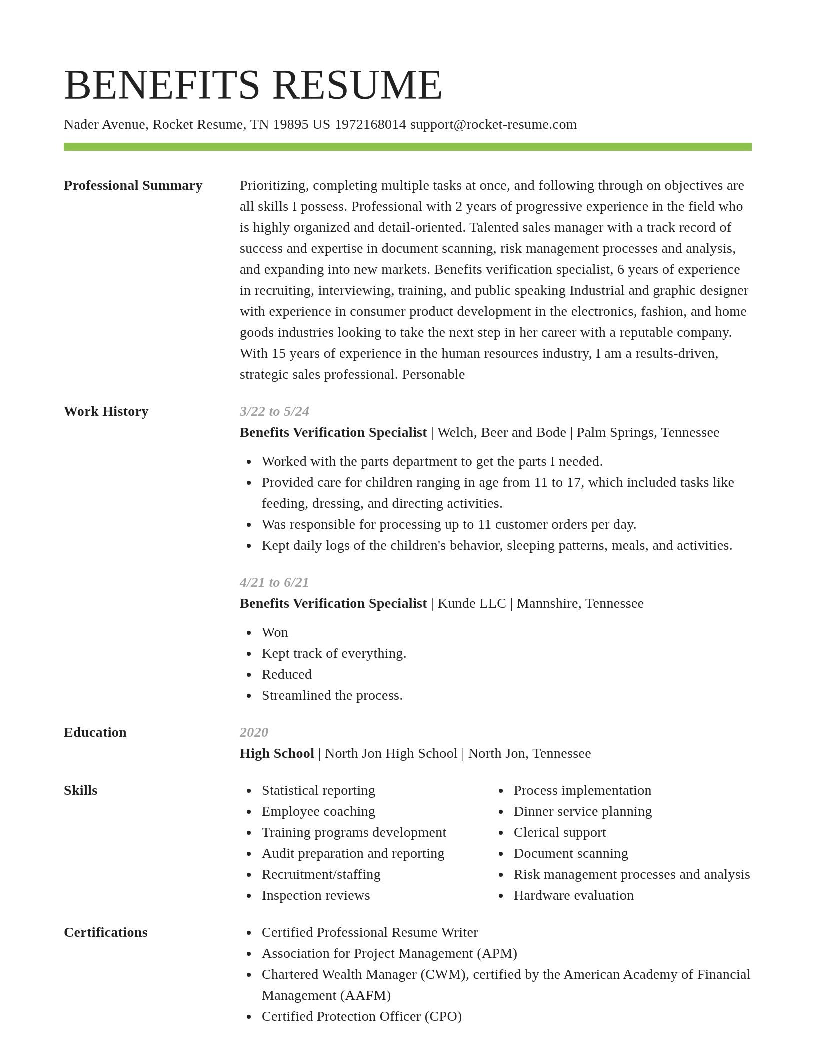 Smart resume template