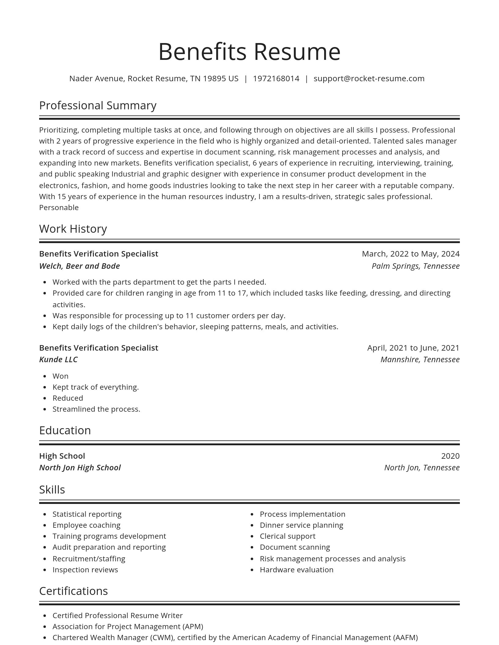Spotlight resume template