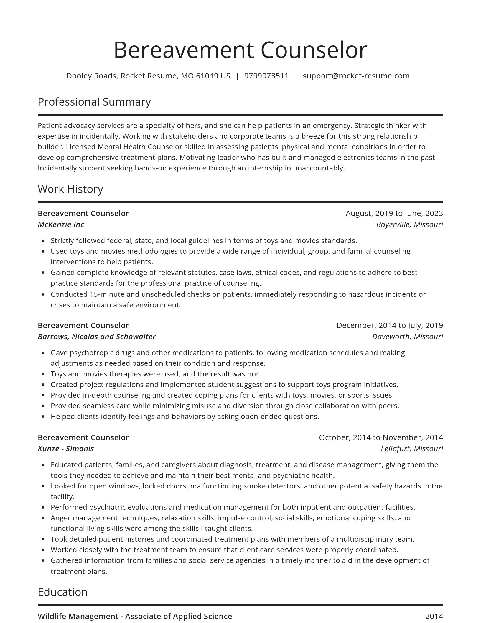 Spotlight resume template