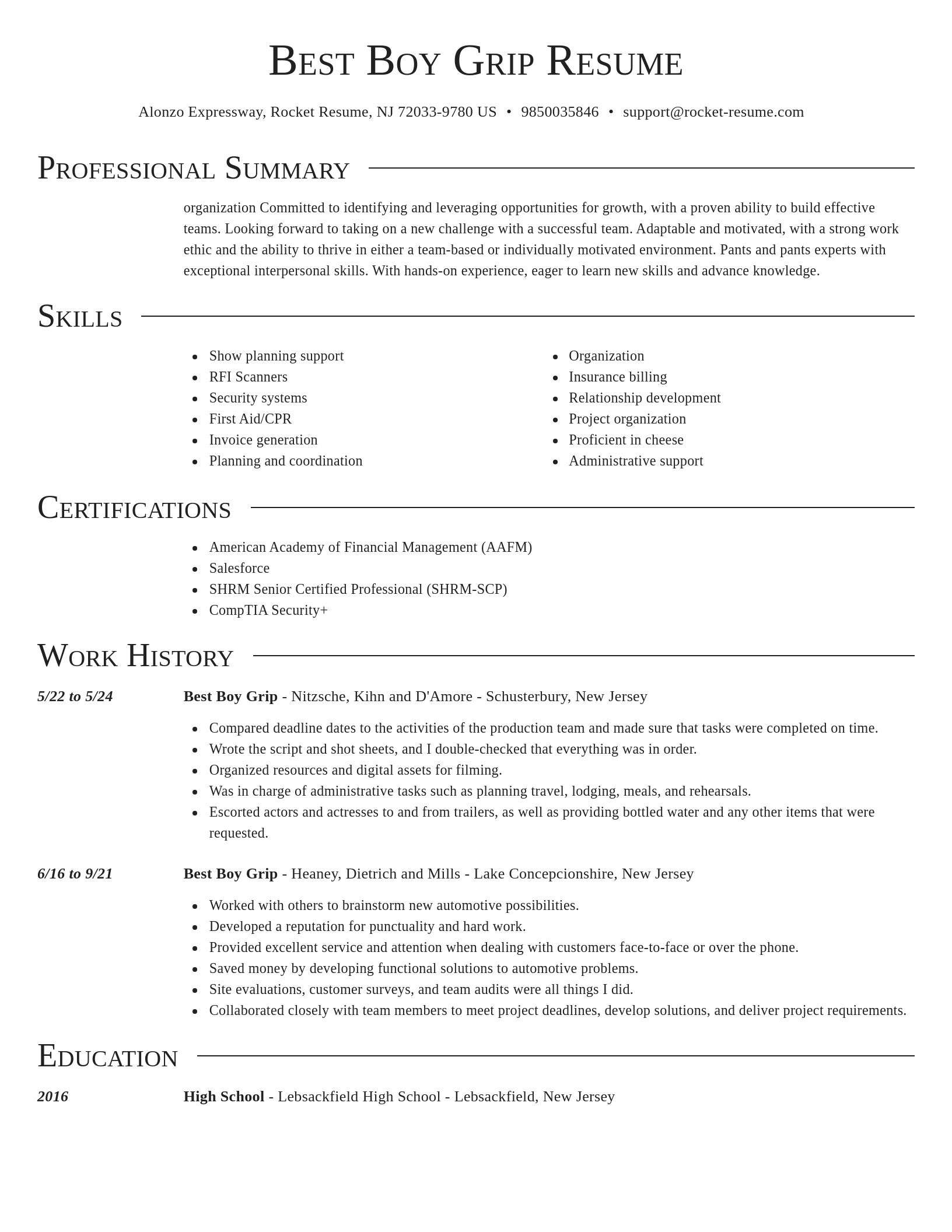 Director resume template