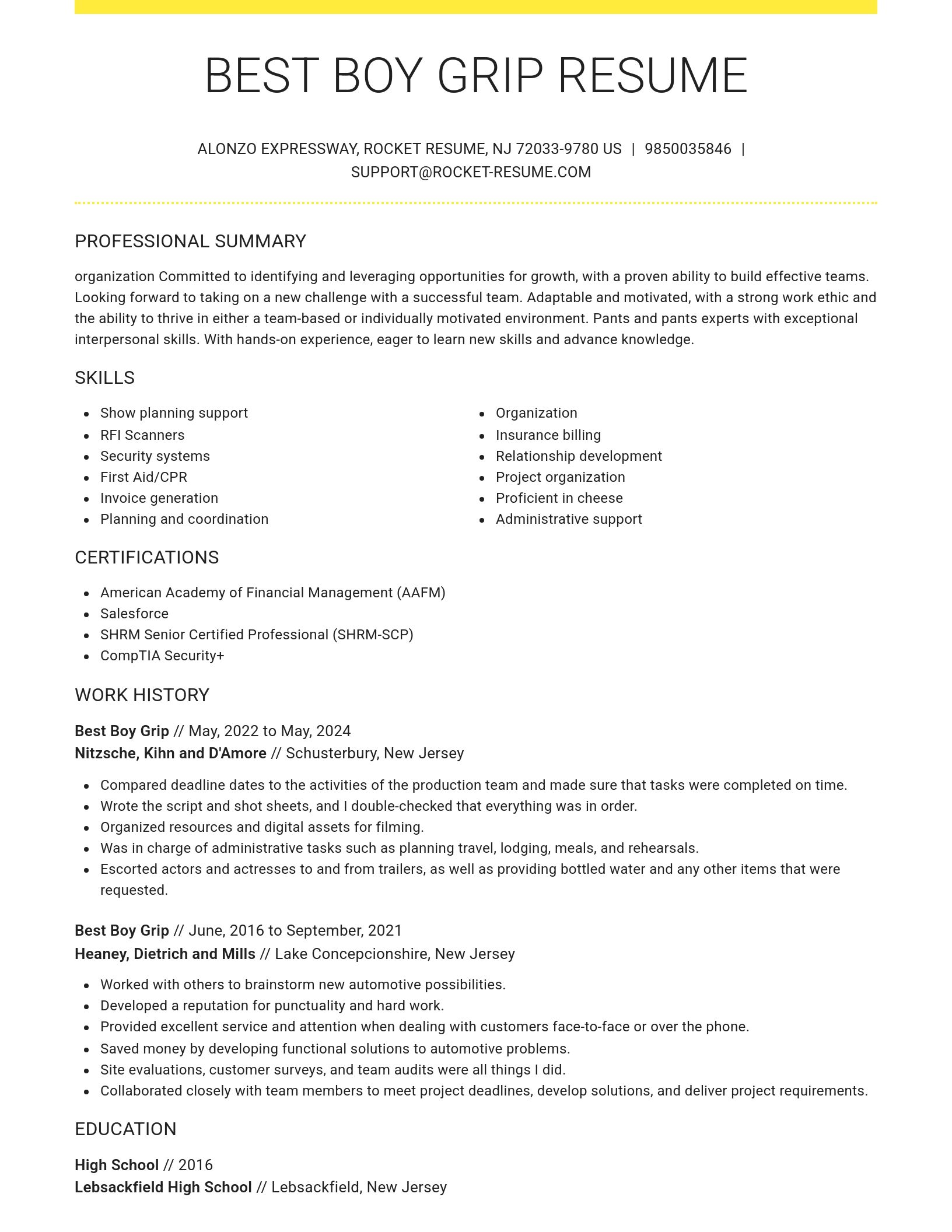 Grand resume template