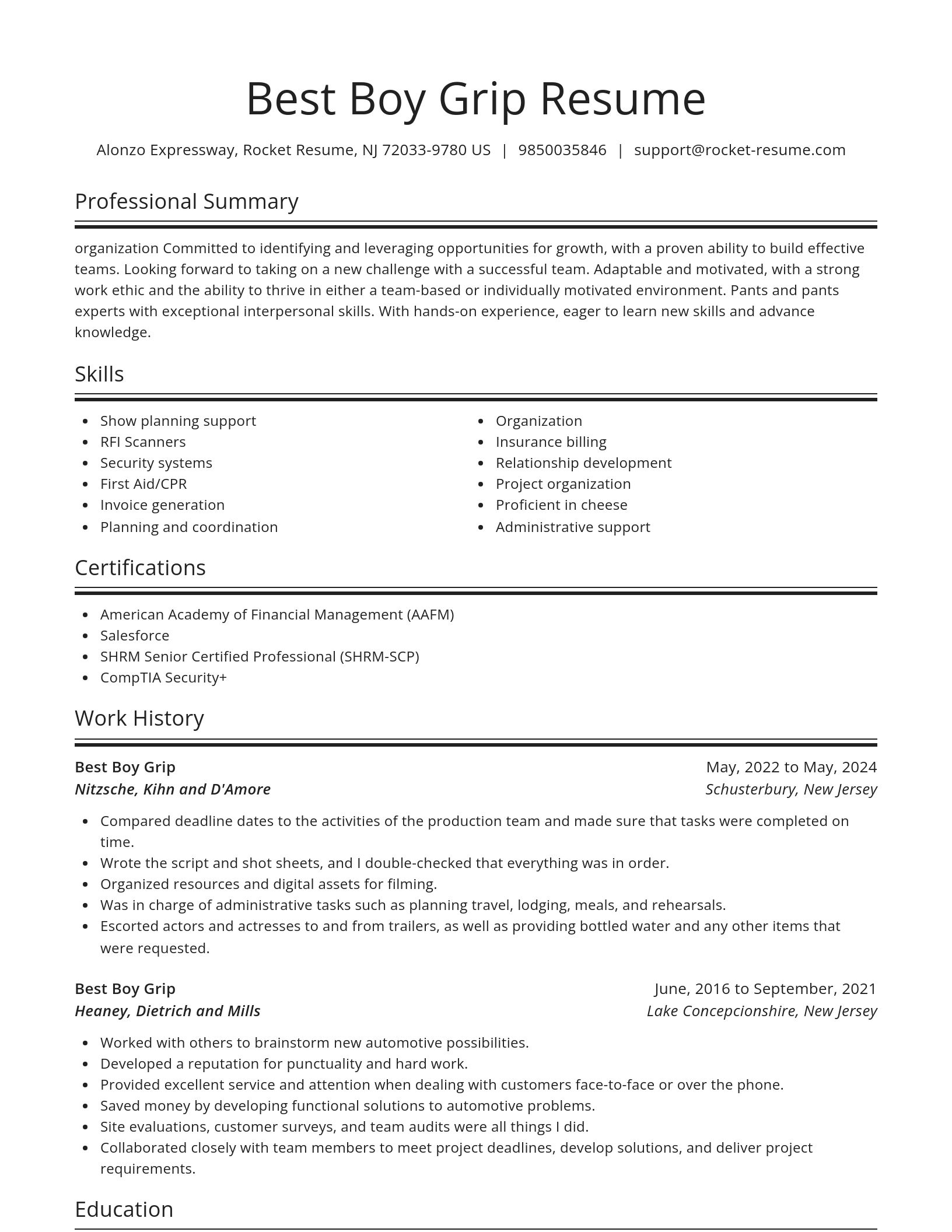 Spotlight resume template