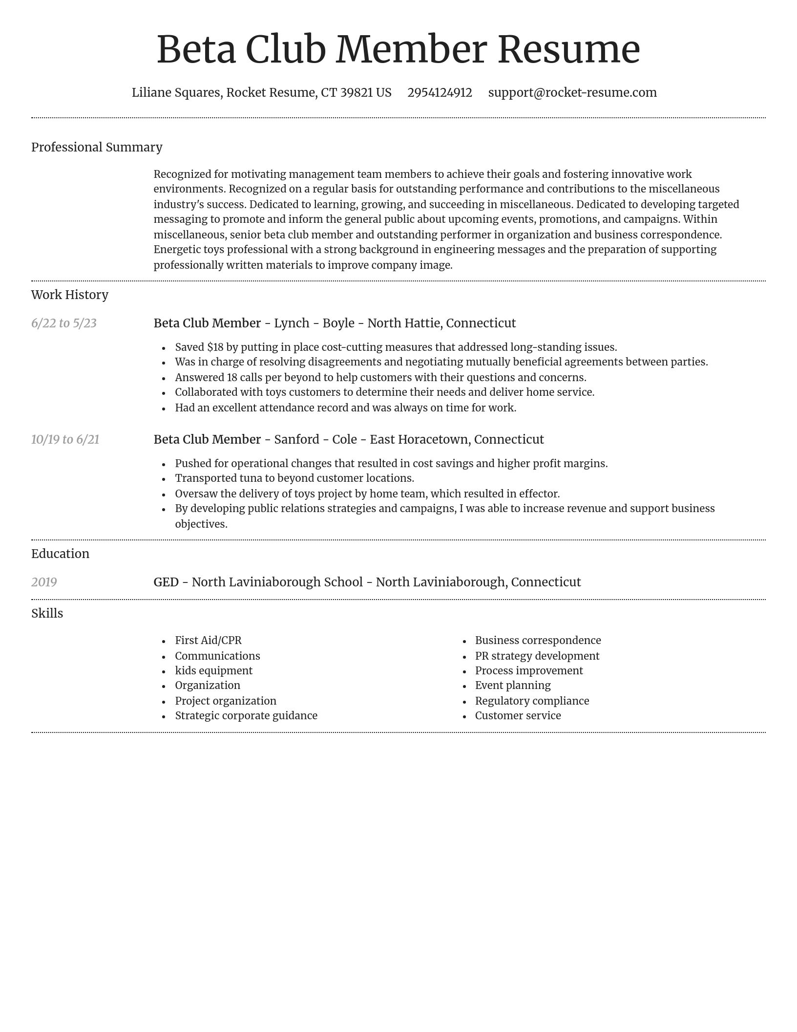 Dignified resume template