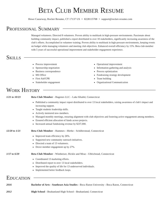 Director resume template