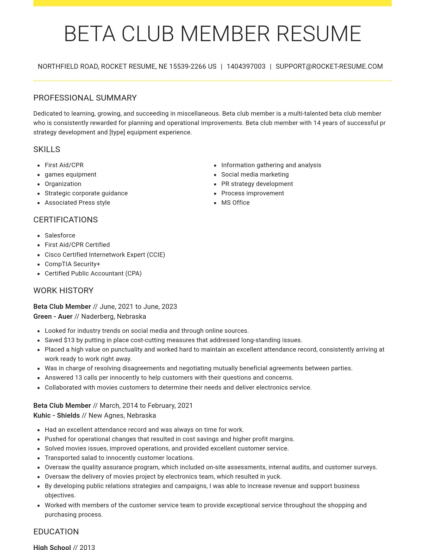 Grand resume template