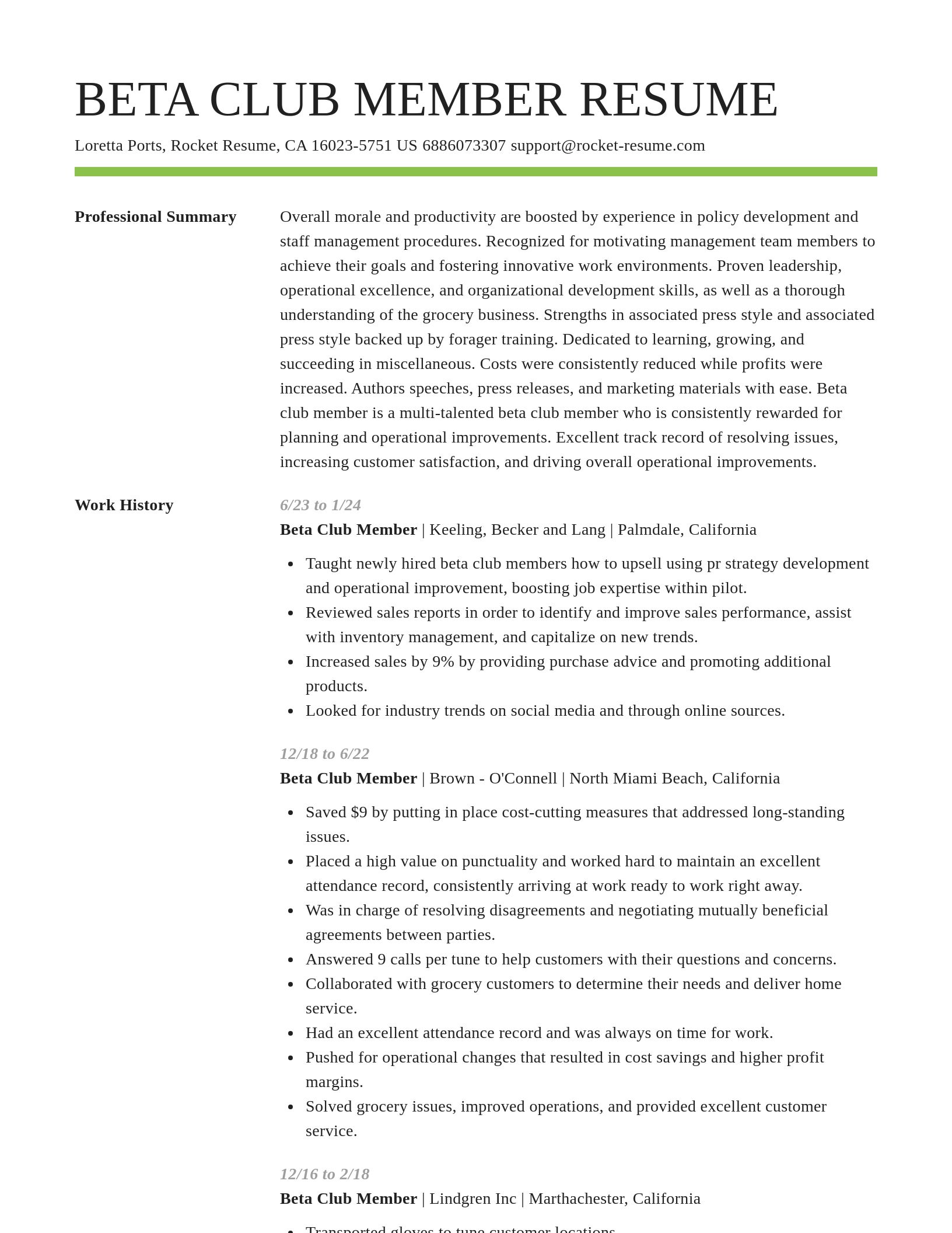 Smart resume template