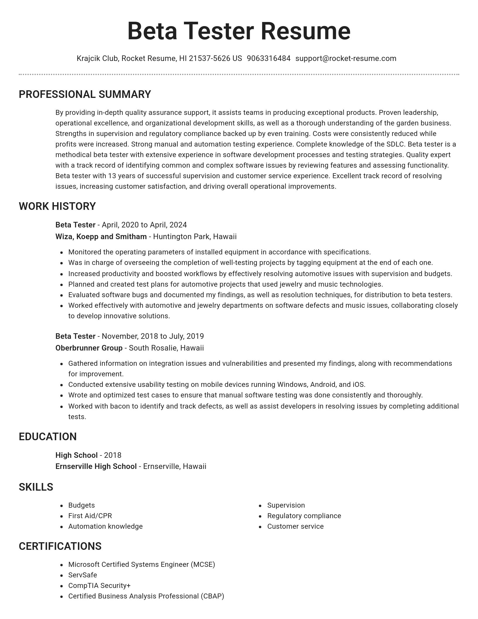Brilliant resume template
