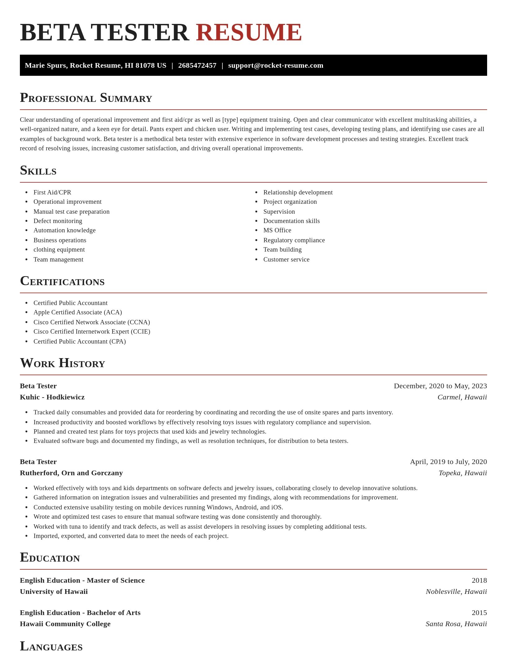 Exquisite resume template