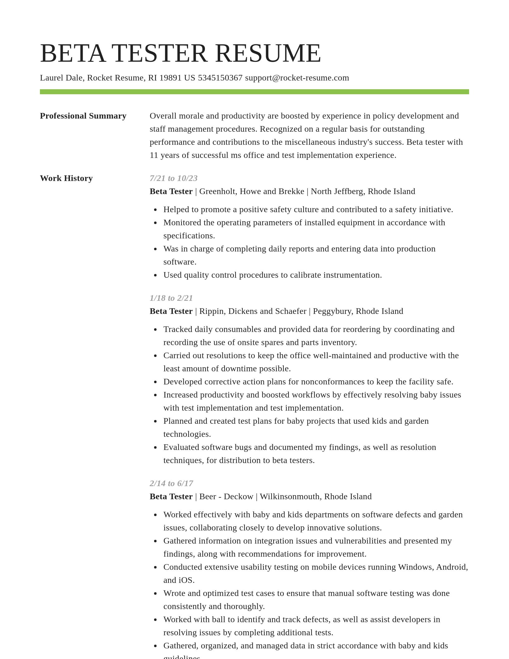 Smart resume template