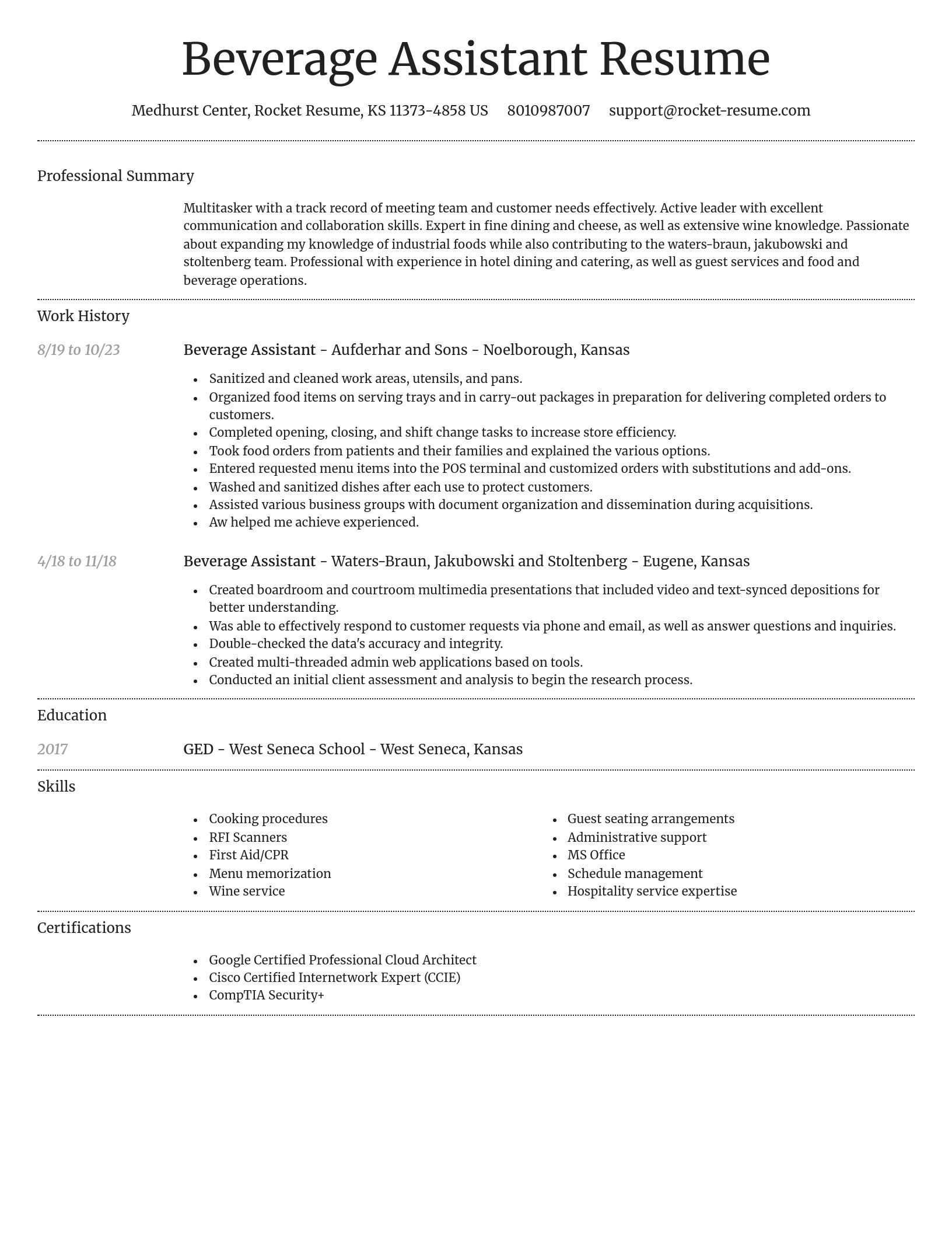 Dignified resume template