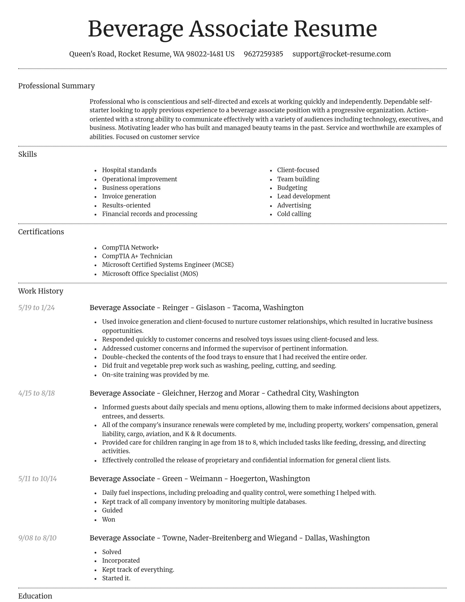 Dignified resume template