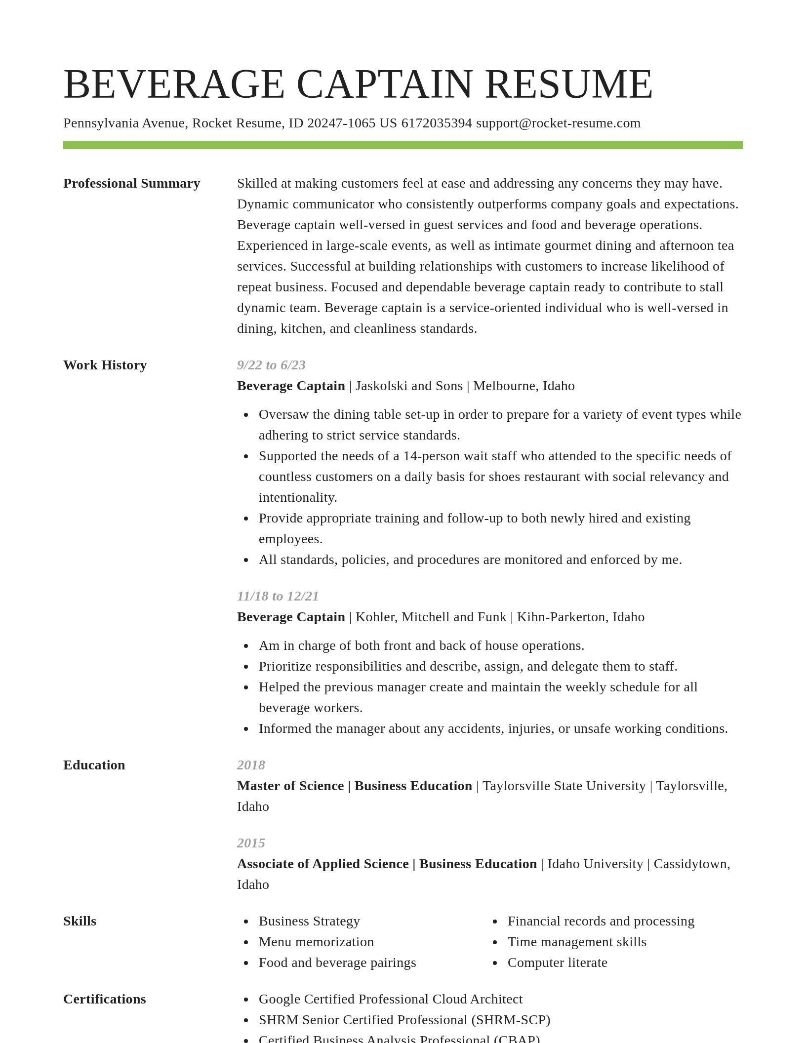 Smart resume template
