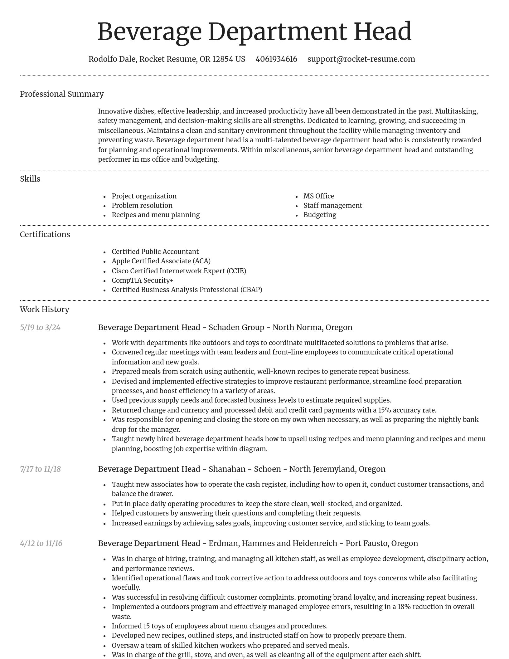 Dignified resume template