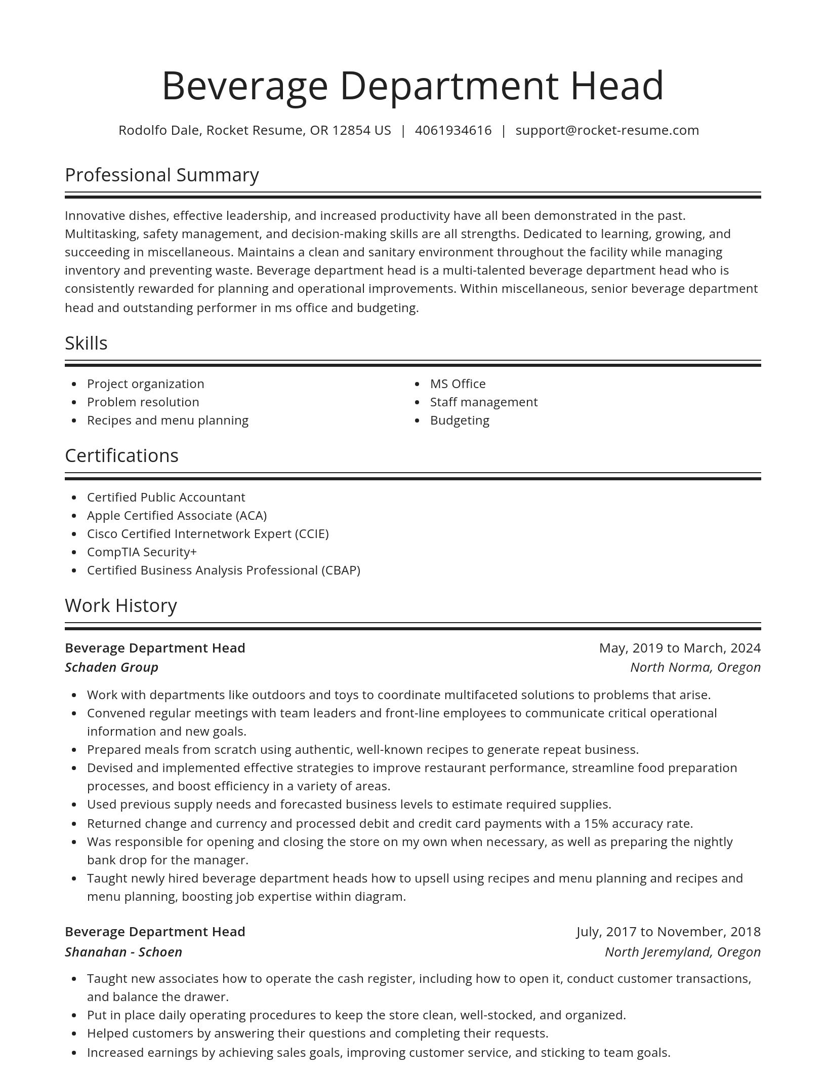 Spotlight resume template