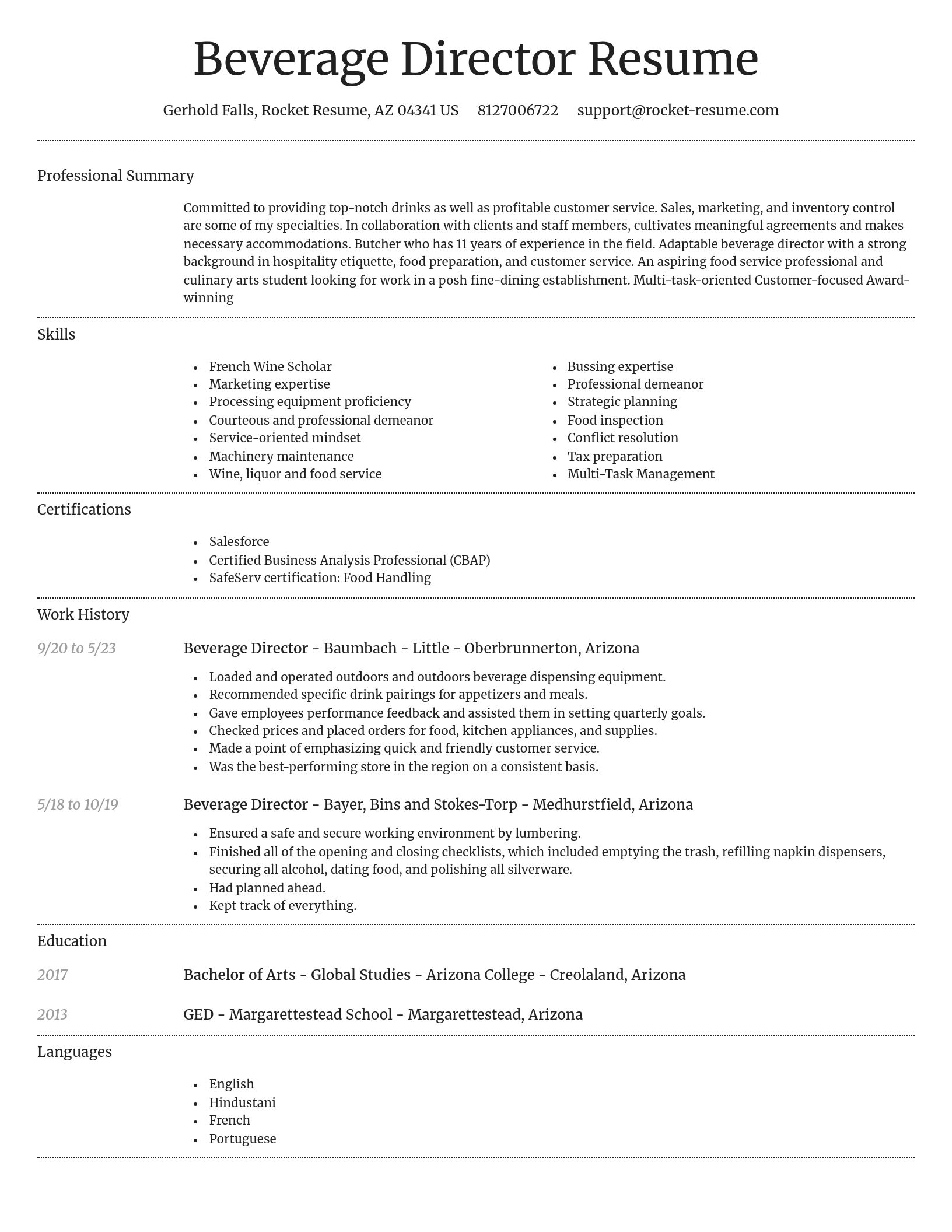 Dignified resume template