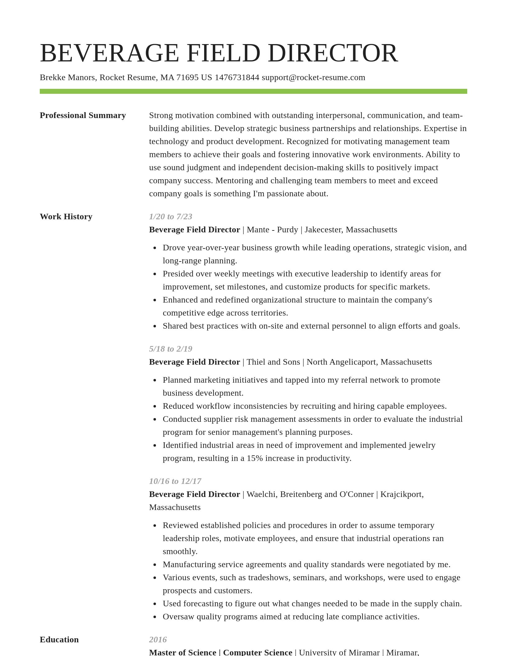 Smart resume template