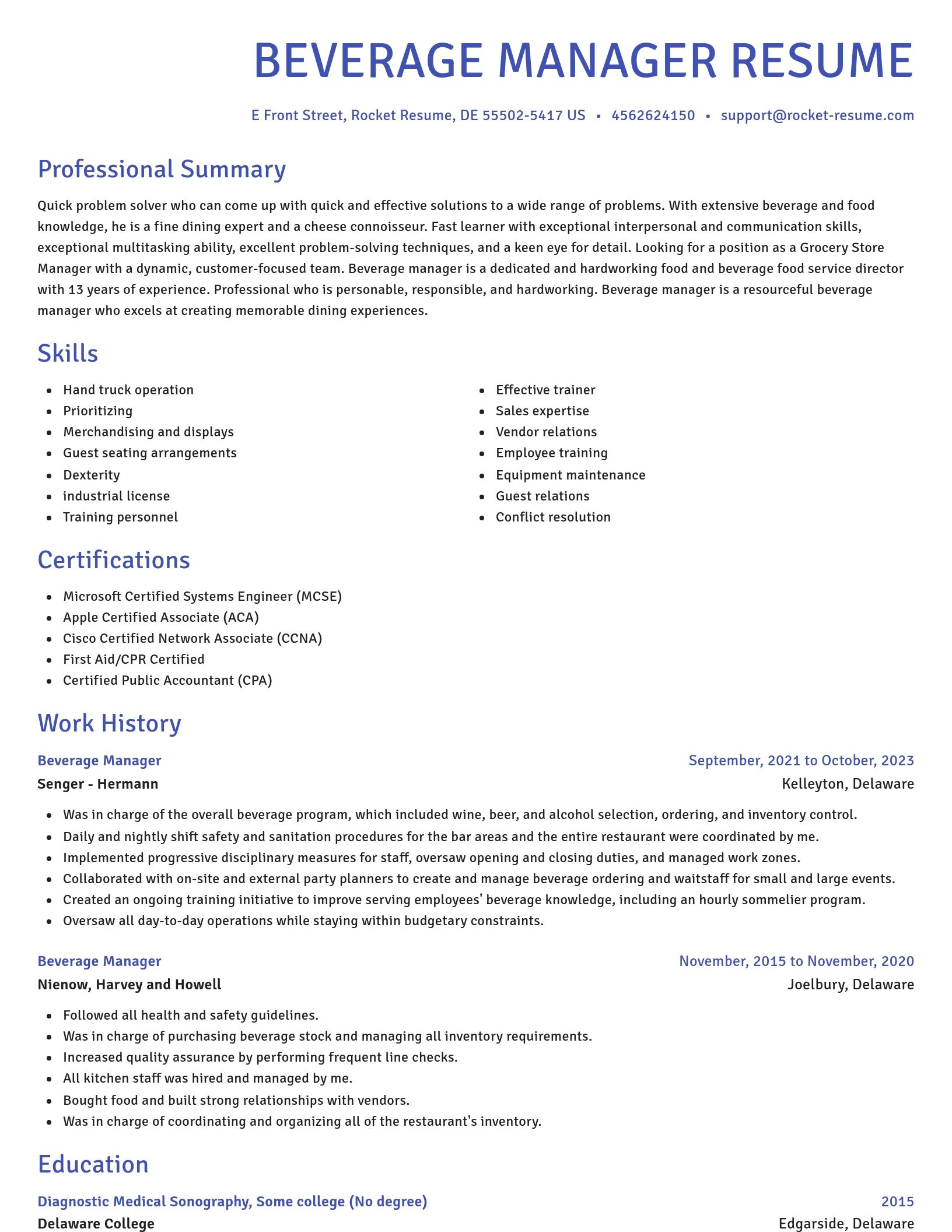 Novel resume template