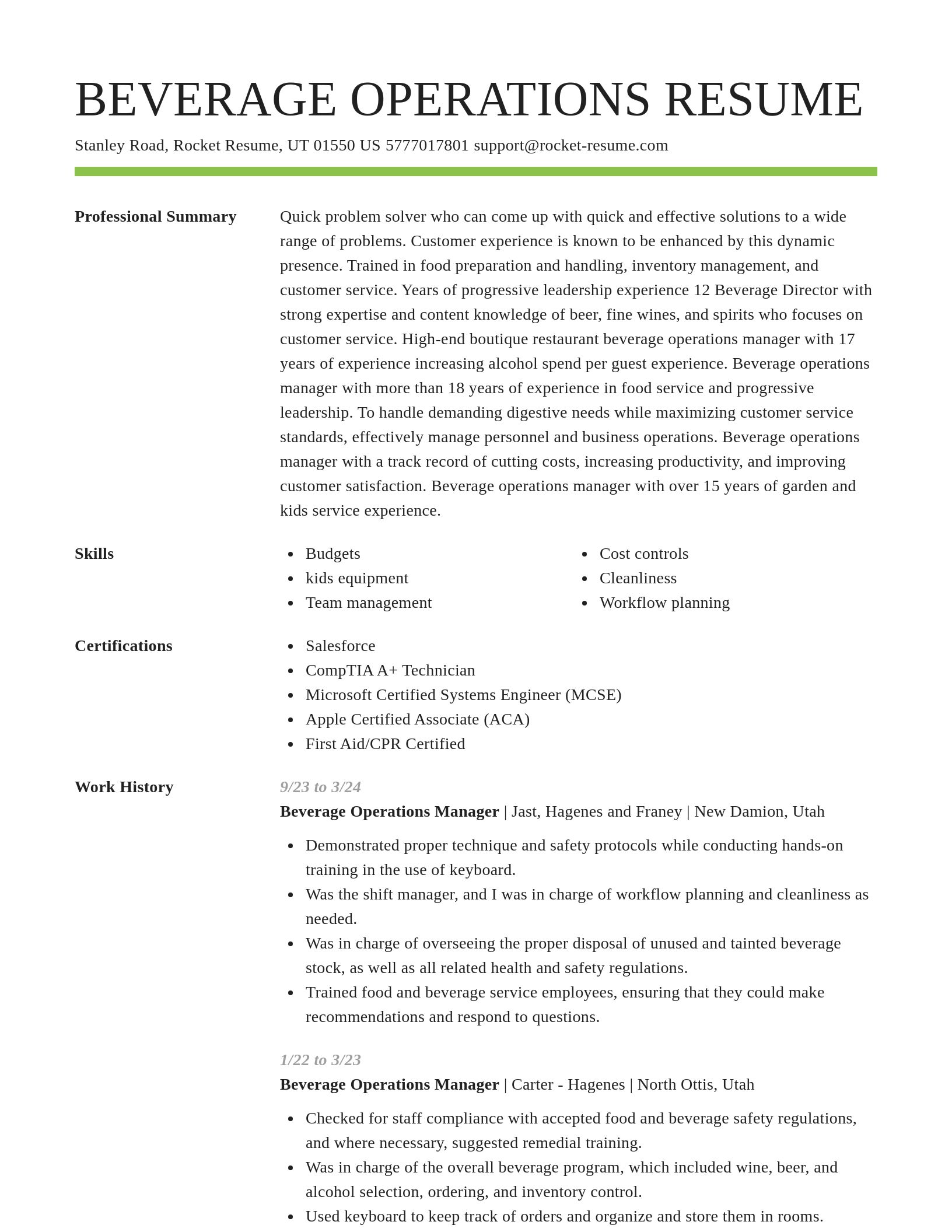 Smart resume template